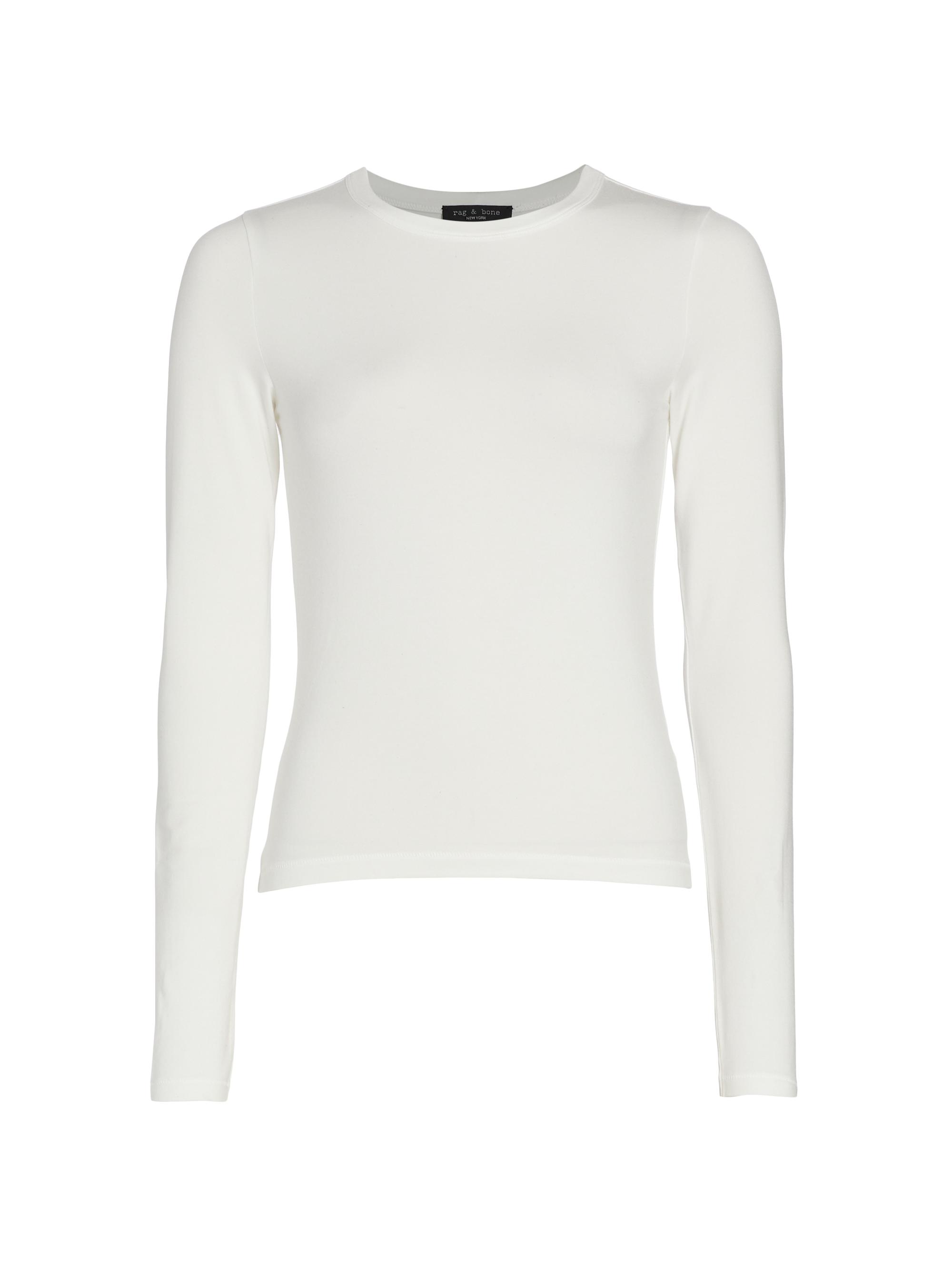 rag & bone Women's ICONS Luca Slim Long-Sleeve T-Shirt - White