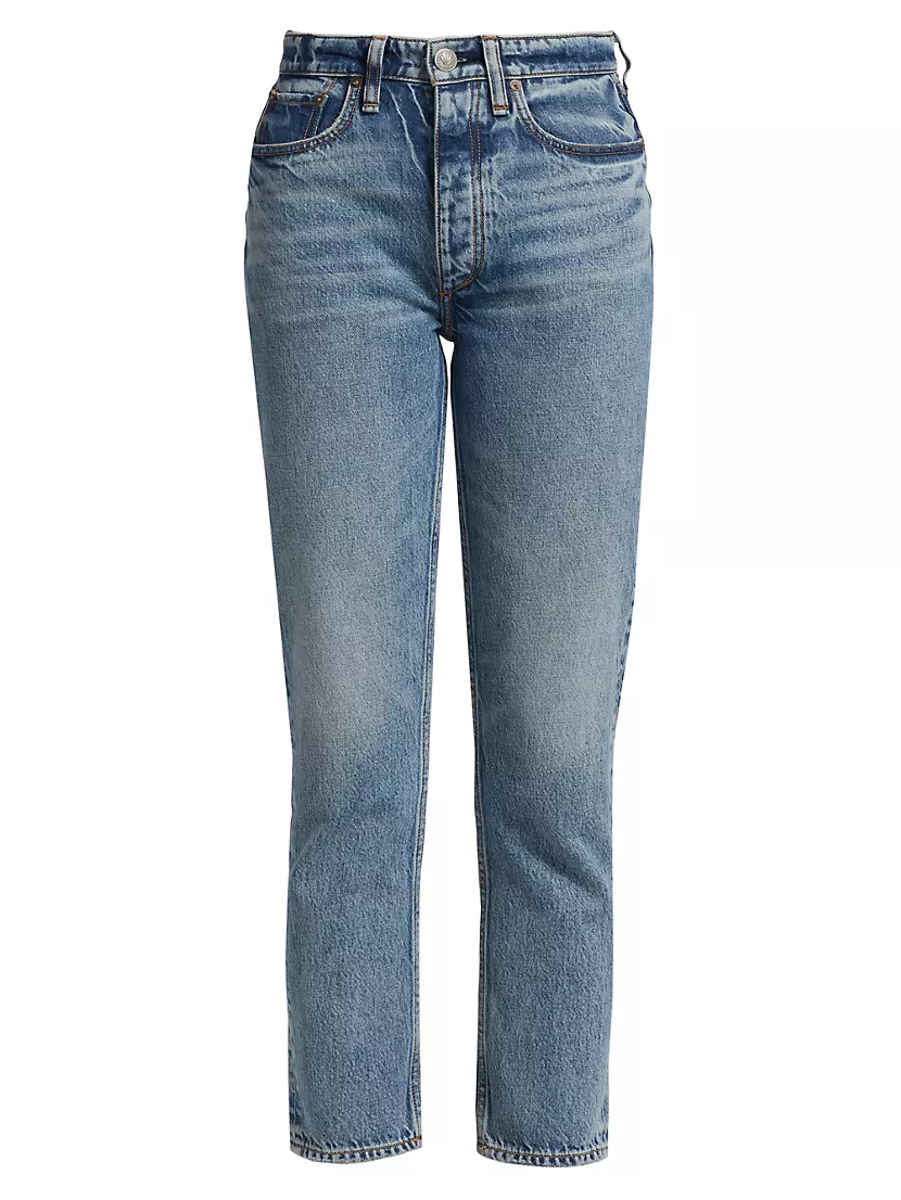 Shop rag & bone ICONS Nina High-Rise Cigarette Ankle Jeans | Saks