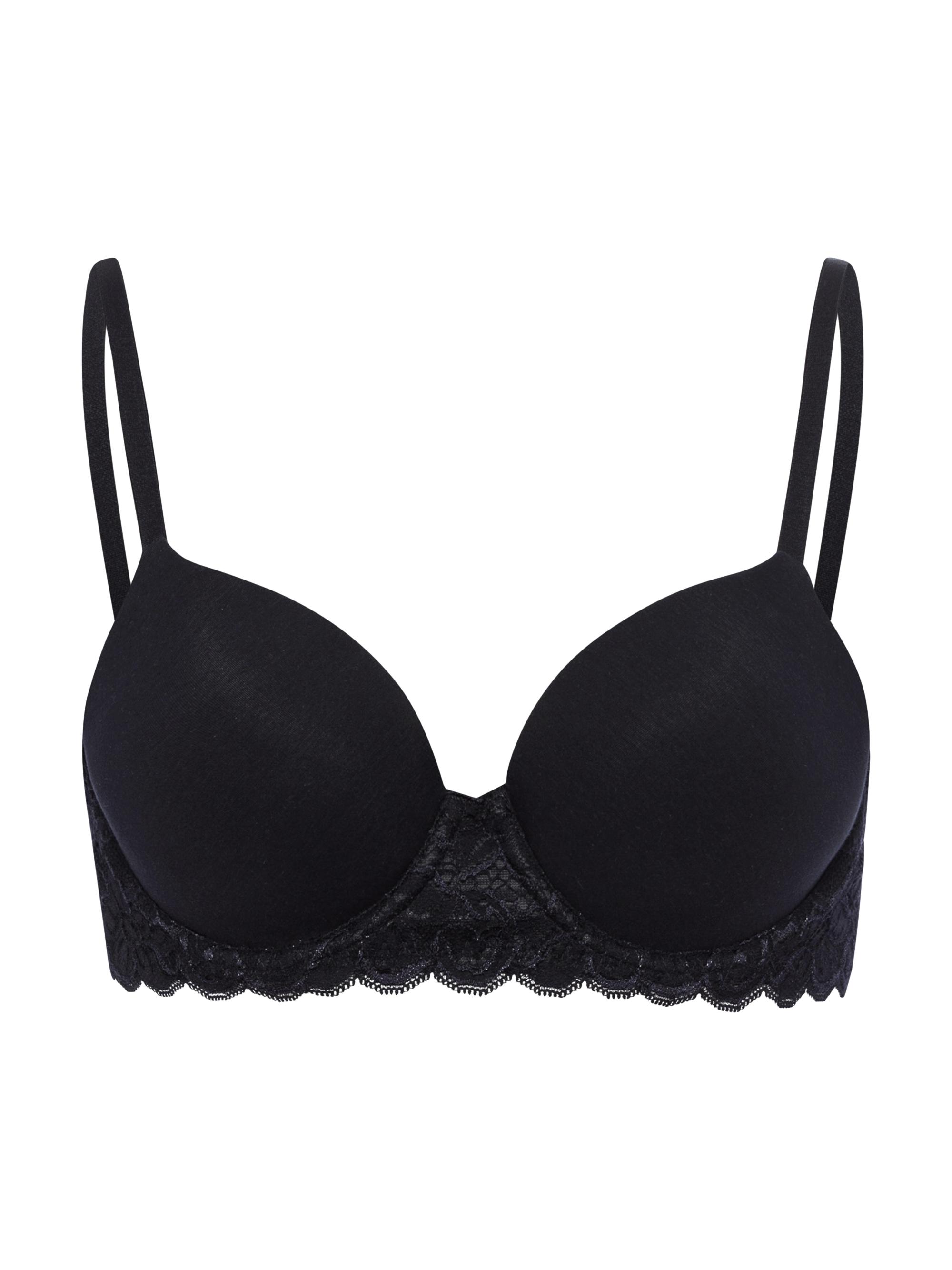 Hanro Women's Luxury Moments Lace T-Shirt Bra - Black