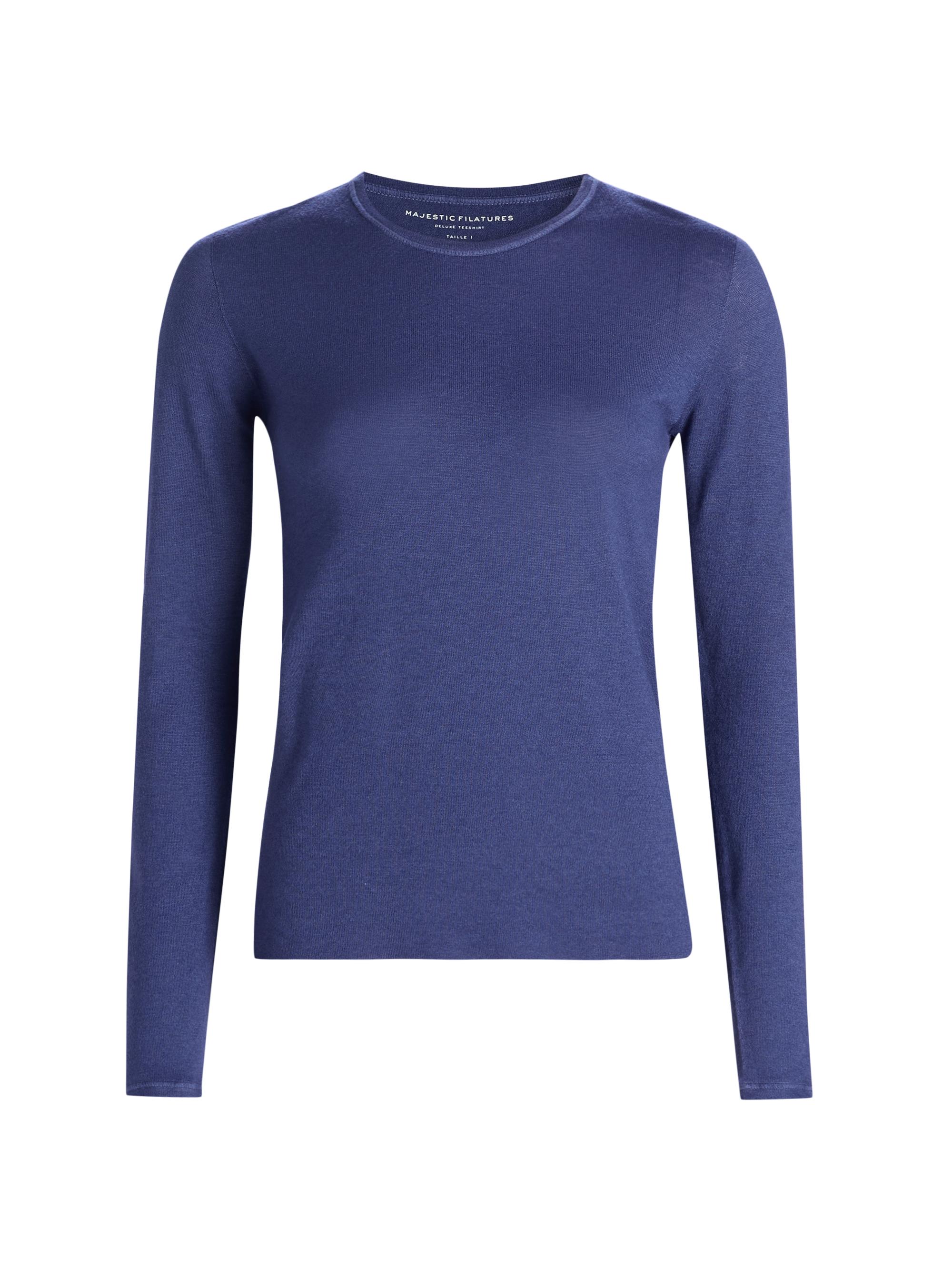 Majestic Filatures Women's Cashmere Crewneck Sweater - Blue Moon