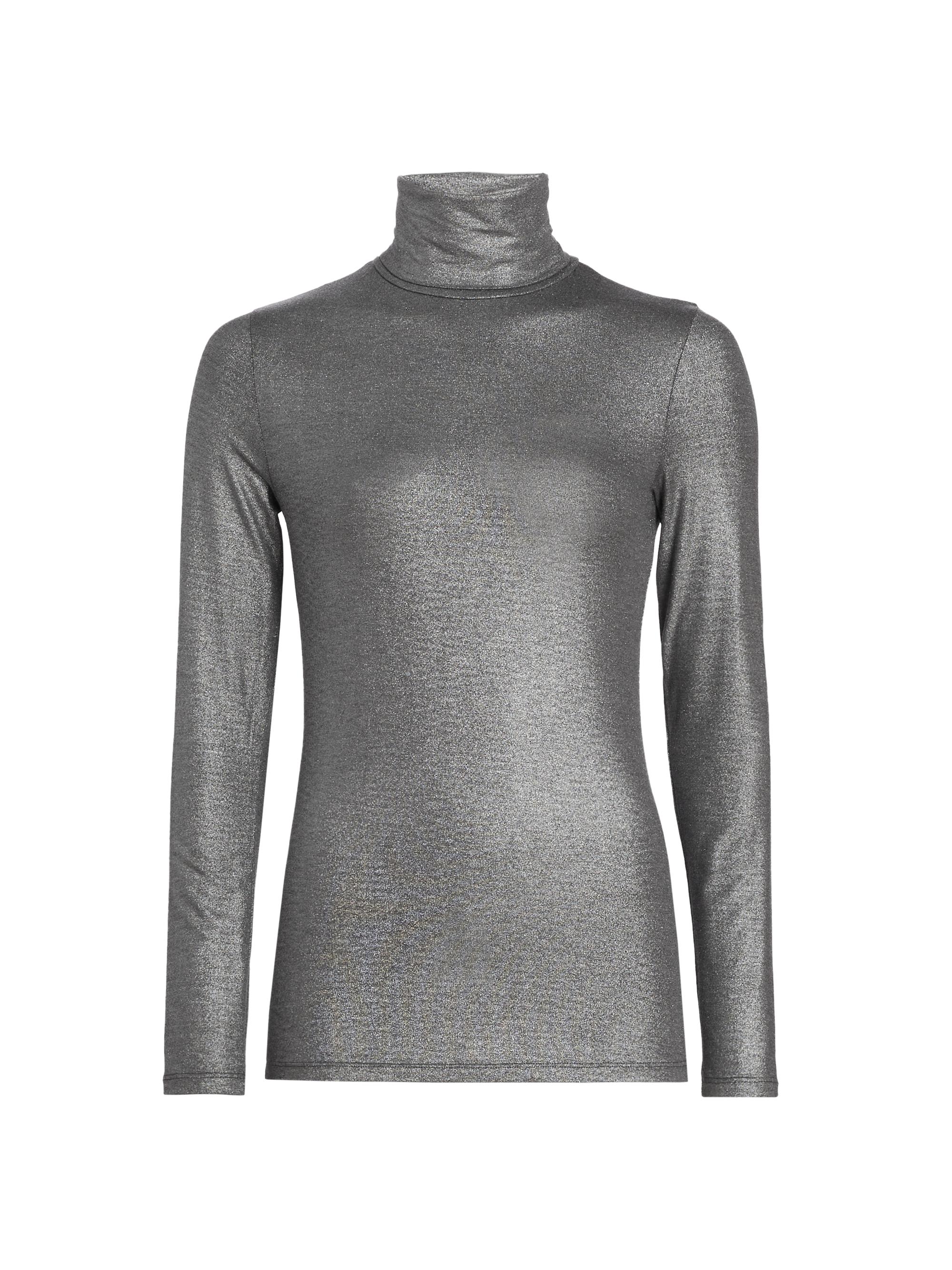 Majestic Filatures Soft Touch Metallic Turtleneck Top | Saks Fifth