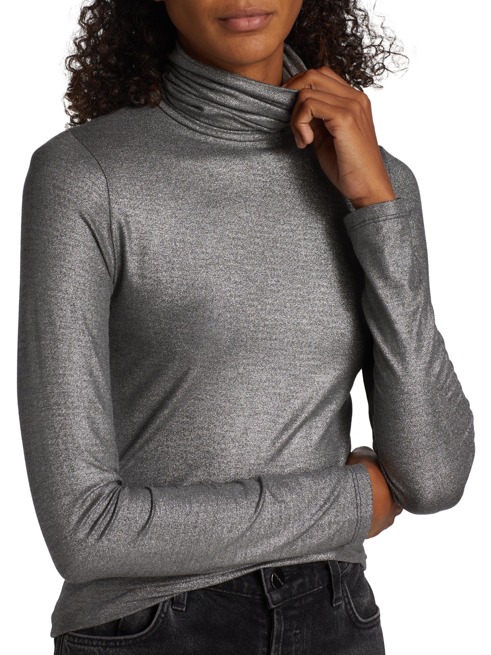 Majestic Filatures Soft Touch Metallic Turtleneck Top | Saks Fifth