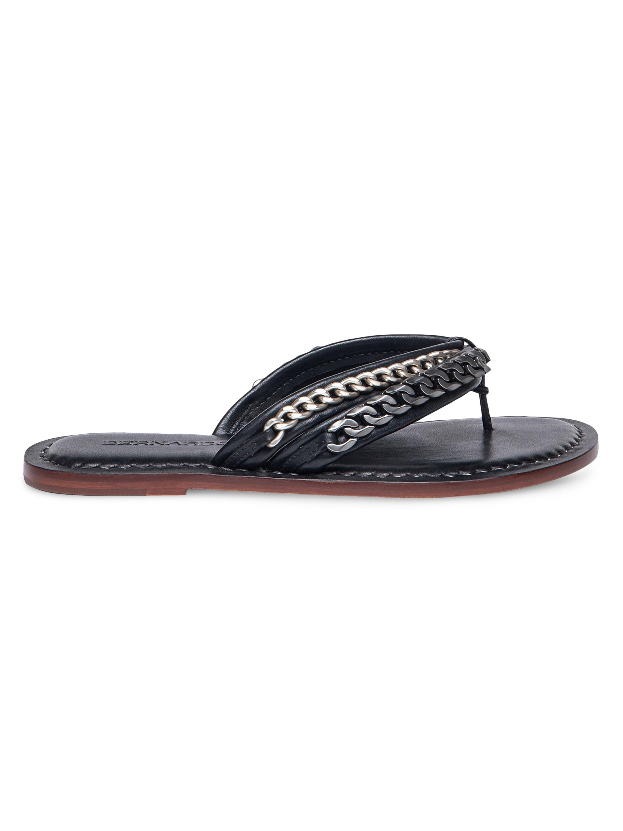 Bernardo Women's Miami Chain Thong Sandal - Luggage