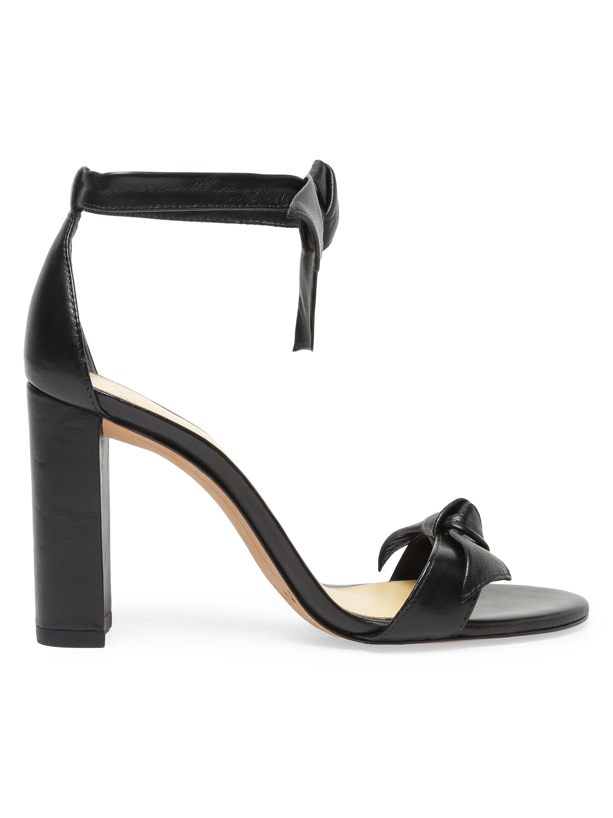 Alexandre Birman Women's Clarita 90MM Leather Tie Block-Heel Sandals - Black - Women's Shoes