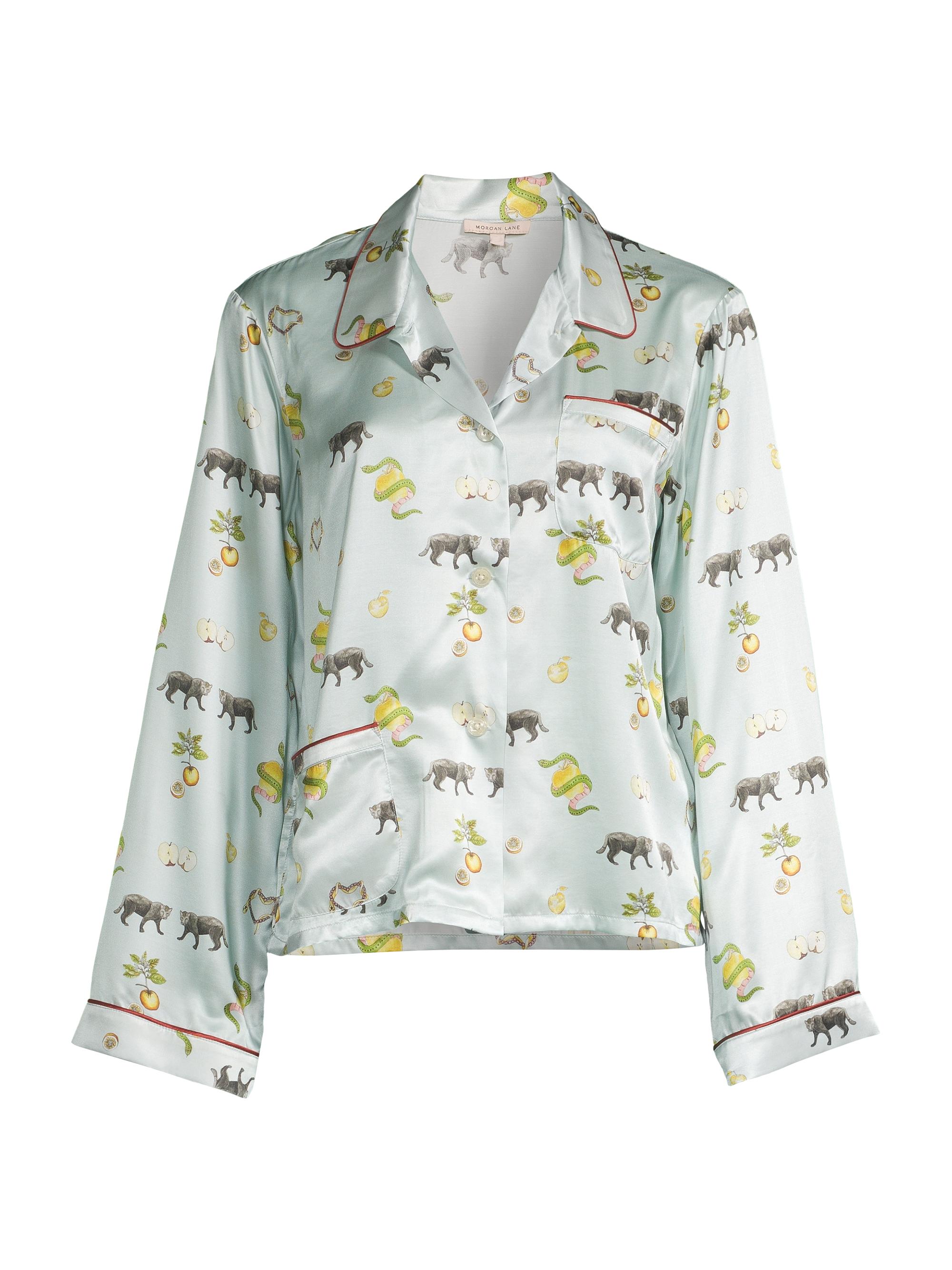 Morgan Lane Women's Ruthie Printed Pajama Shirt - Blue Mist