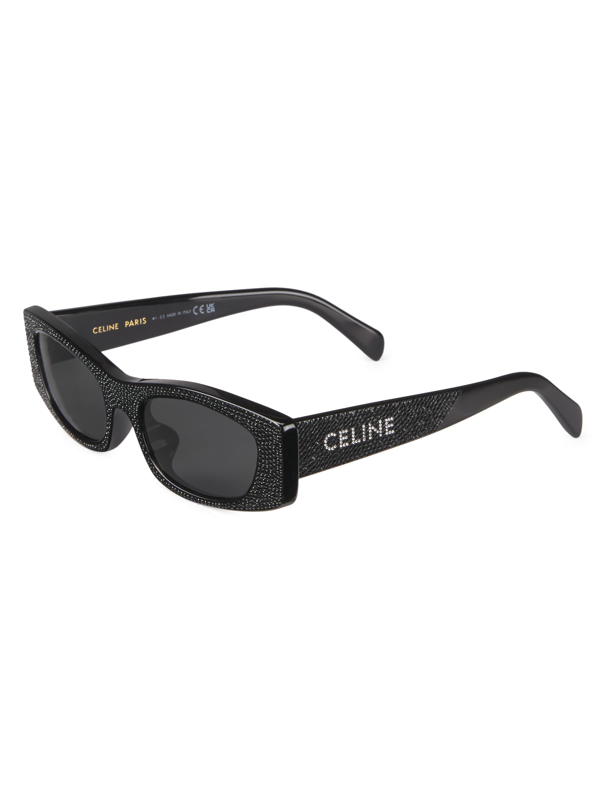 CELINE Women's 55MM Rectangular Sunglasses - Shiny Black