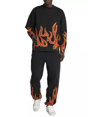 Palm Angels flame-print minidress - Black