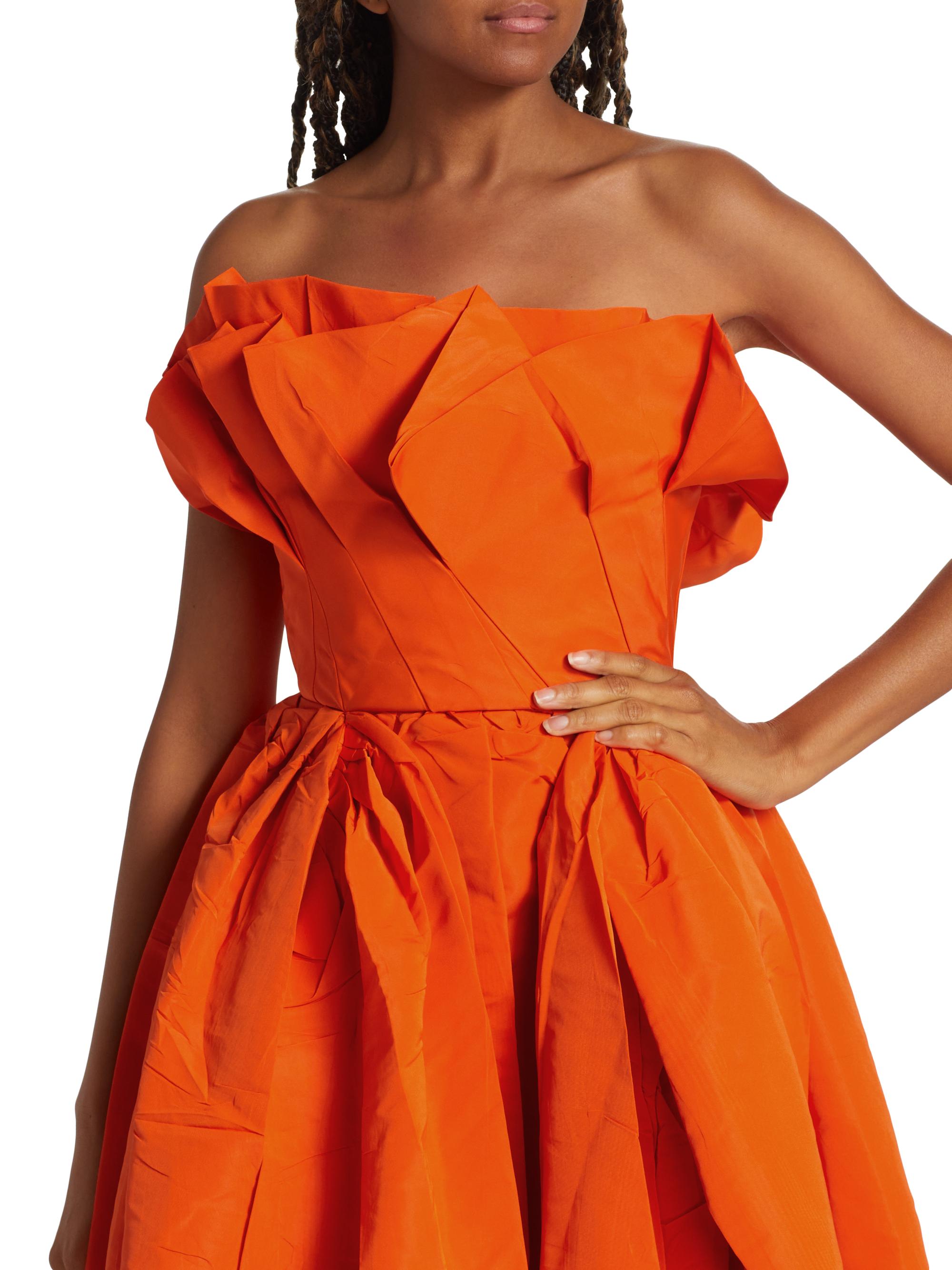 McQueen Crumb-Catcher Strapless Corseted Faille Midi-Dress | Saks Fifth  Avenue