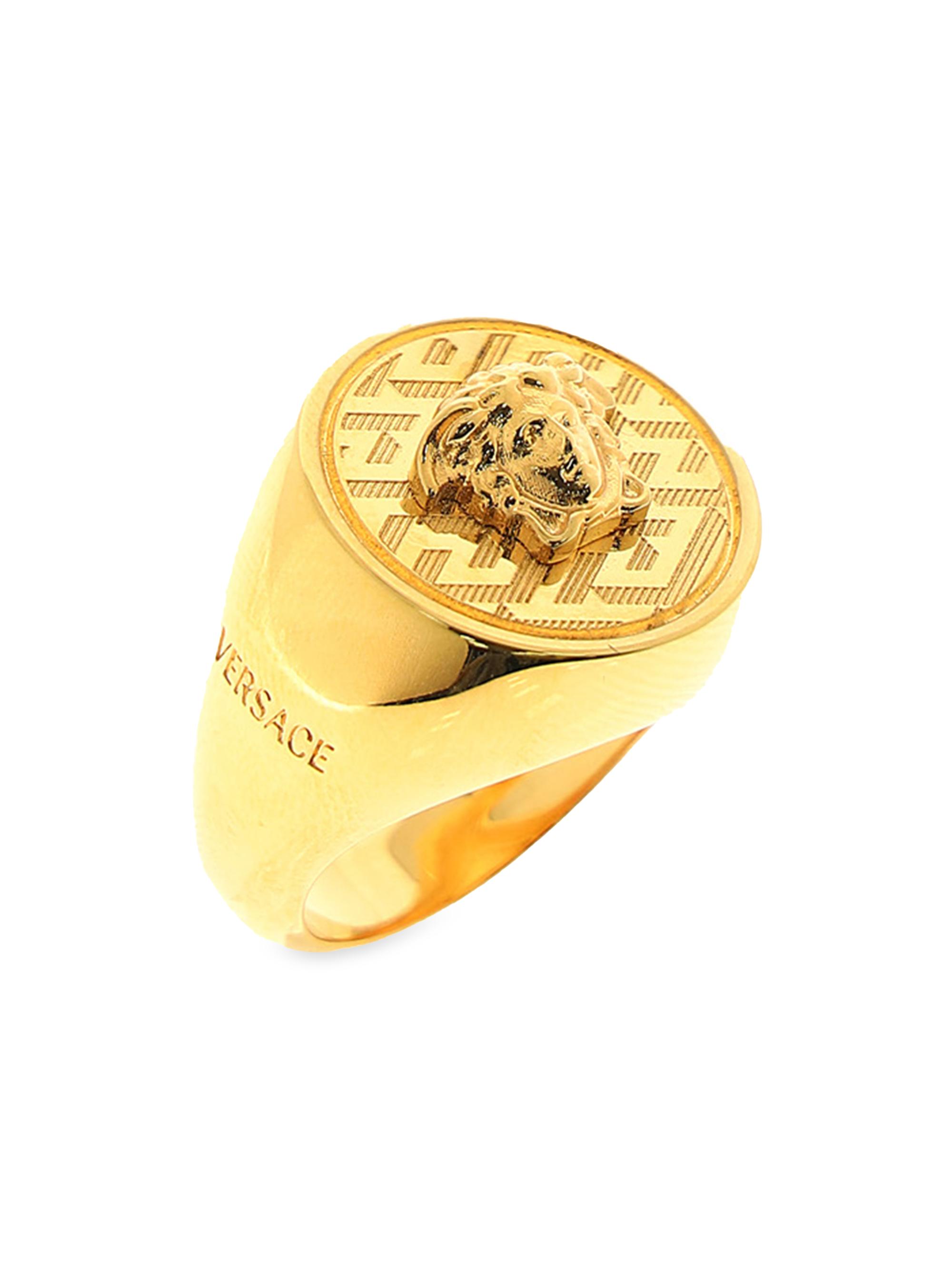 Versace Men's Medusa Goldtone Metal Ring -  Gold