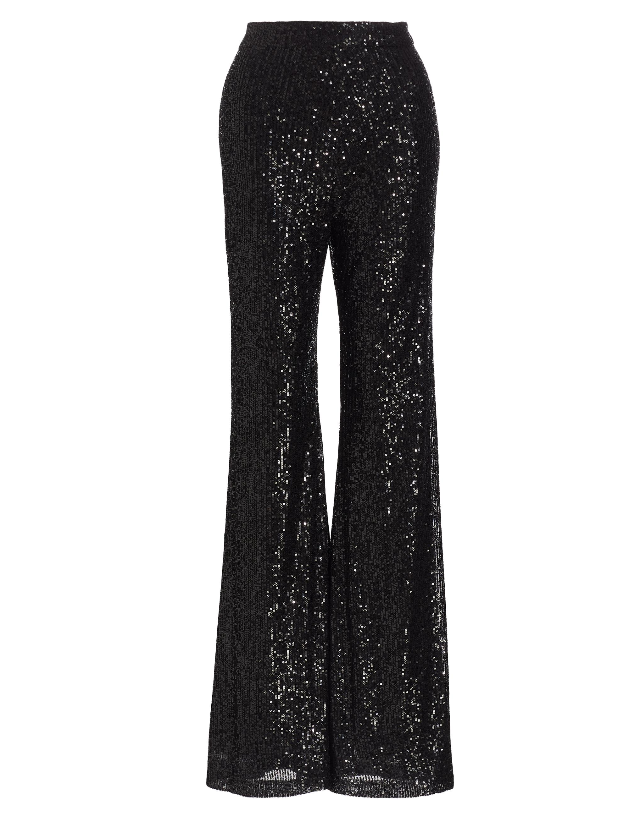 Mac Duggal Women's Sequined Flare Pants - Black