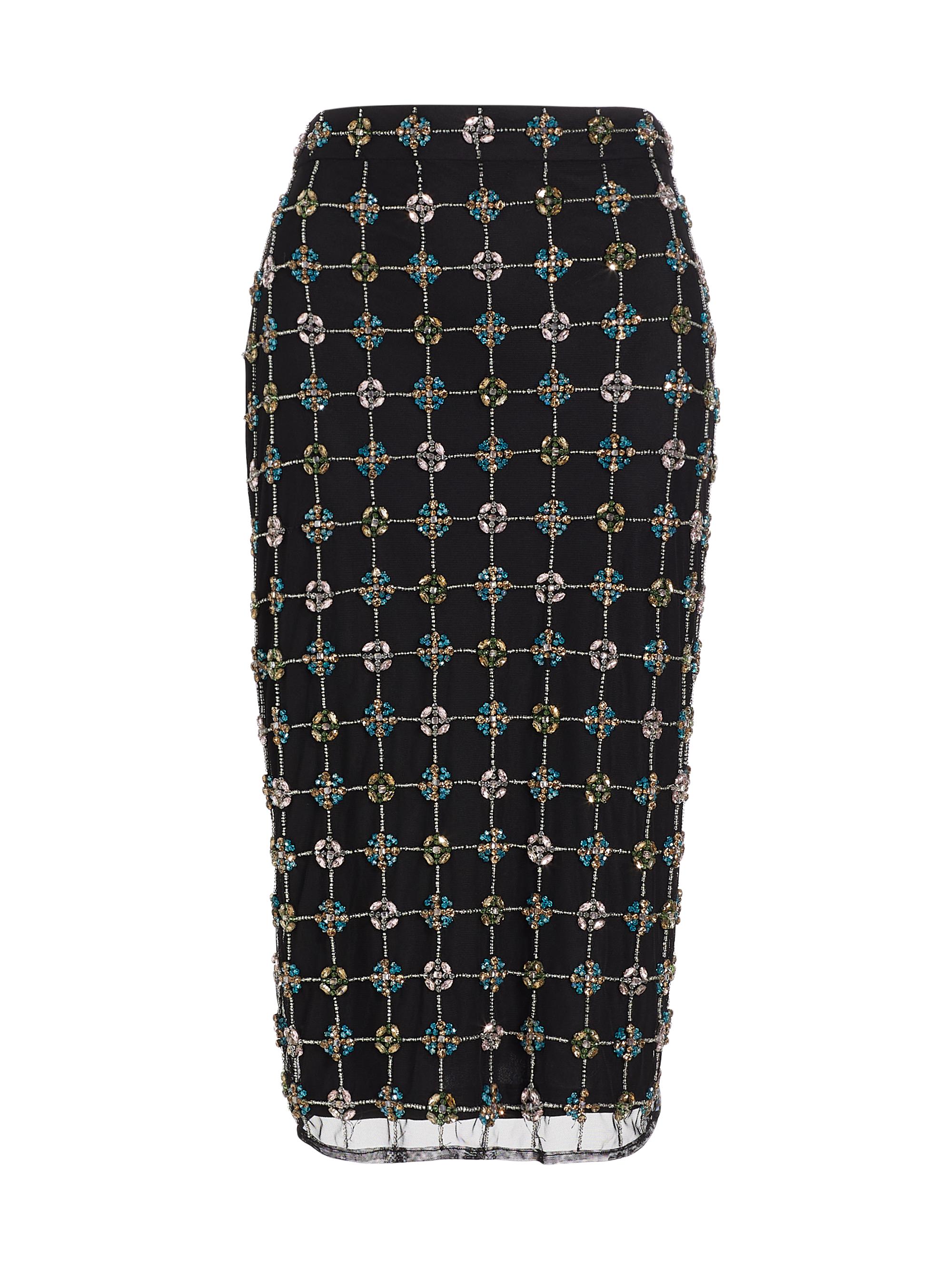 Mac Duggal Women's Embellished Geometric Midi-Skirt - Black