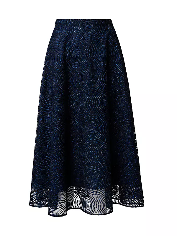 Metallic Embroidered Tulle Skirt