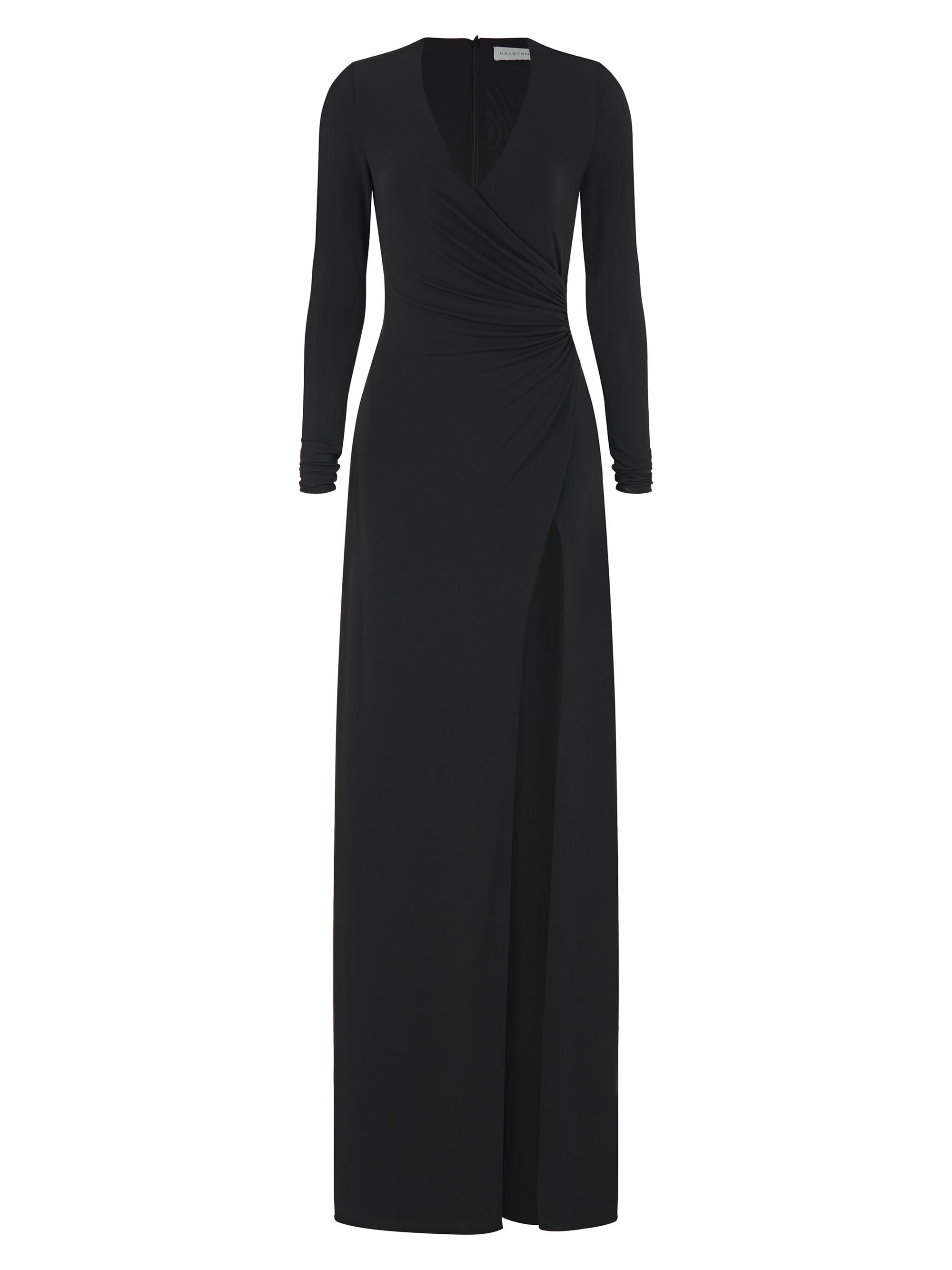 Halston Women's Sydney Ruched Jersey Gown - Black