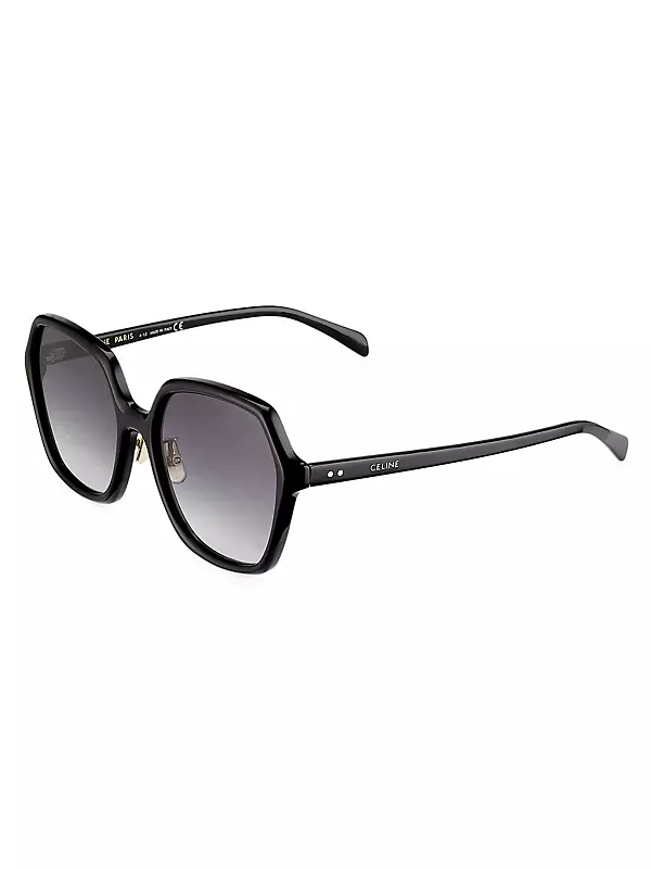 Tahari Oversize Square Sunglasses Black White Frame Smoke Gradient Len