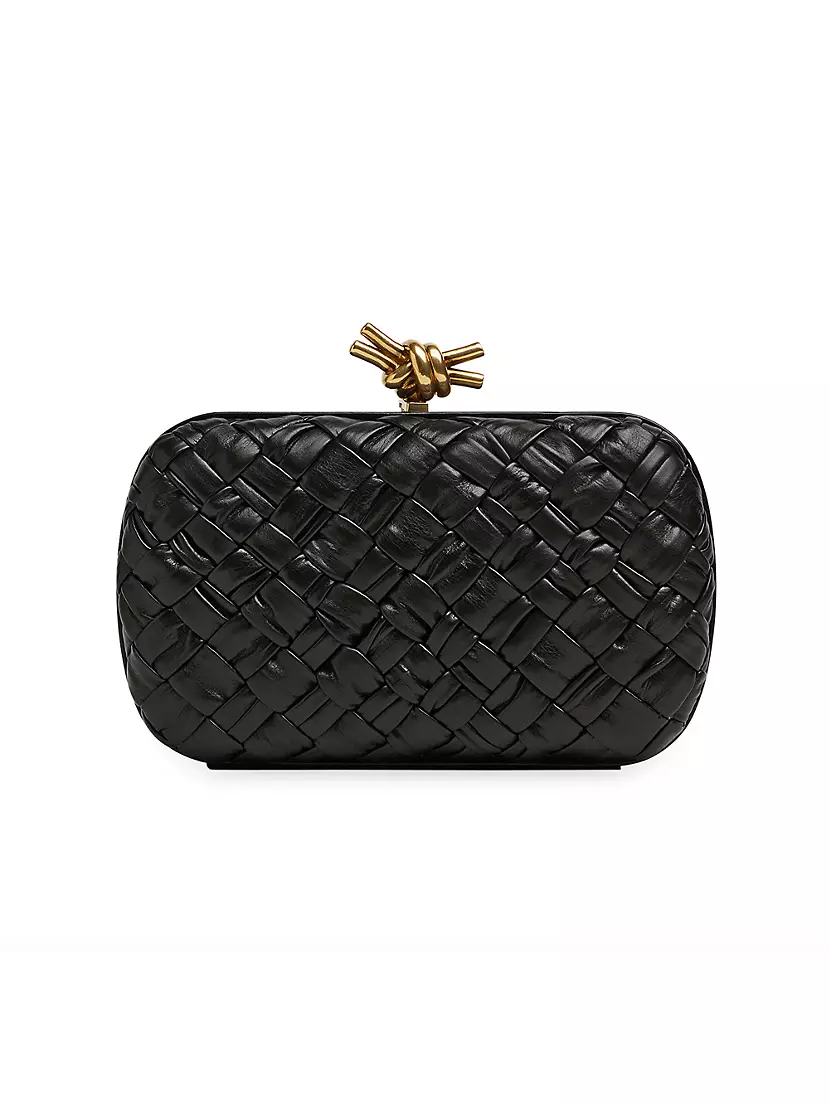 Bottega Veneta The Knot clutch in satin and python leather – Fancy