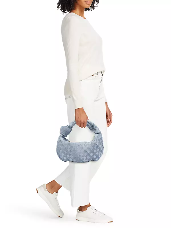 Candy Jodie Leather Shoulder Bag in White - Bottega Veneta