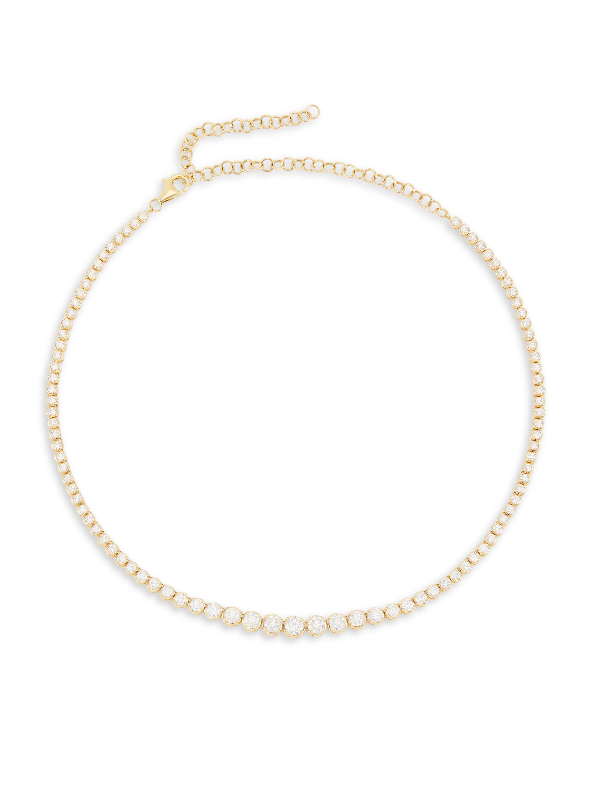 Saks Fifth Avenue Collection Women's 14K Yellow Gold & 6.73 TCW Diamond Tennis Necklace - Yellow Gold