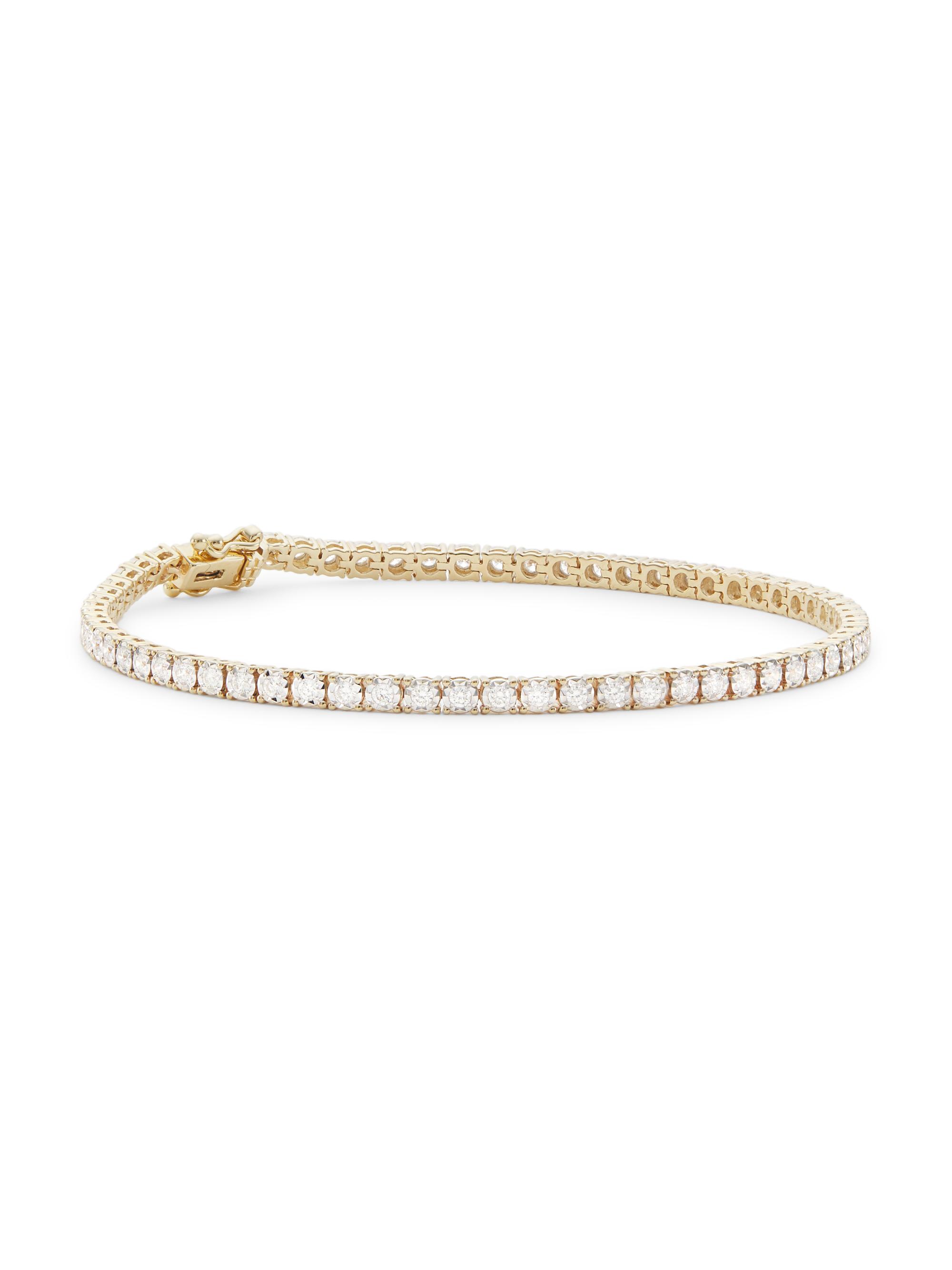 Saks Fifth Avenue Collection Women's 14K Yellow Gold & 1 TCW Diamond Tennis Bracelet - Yellow Gold