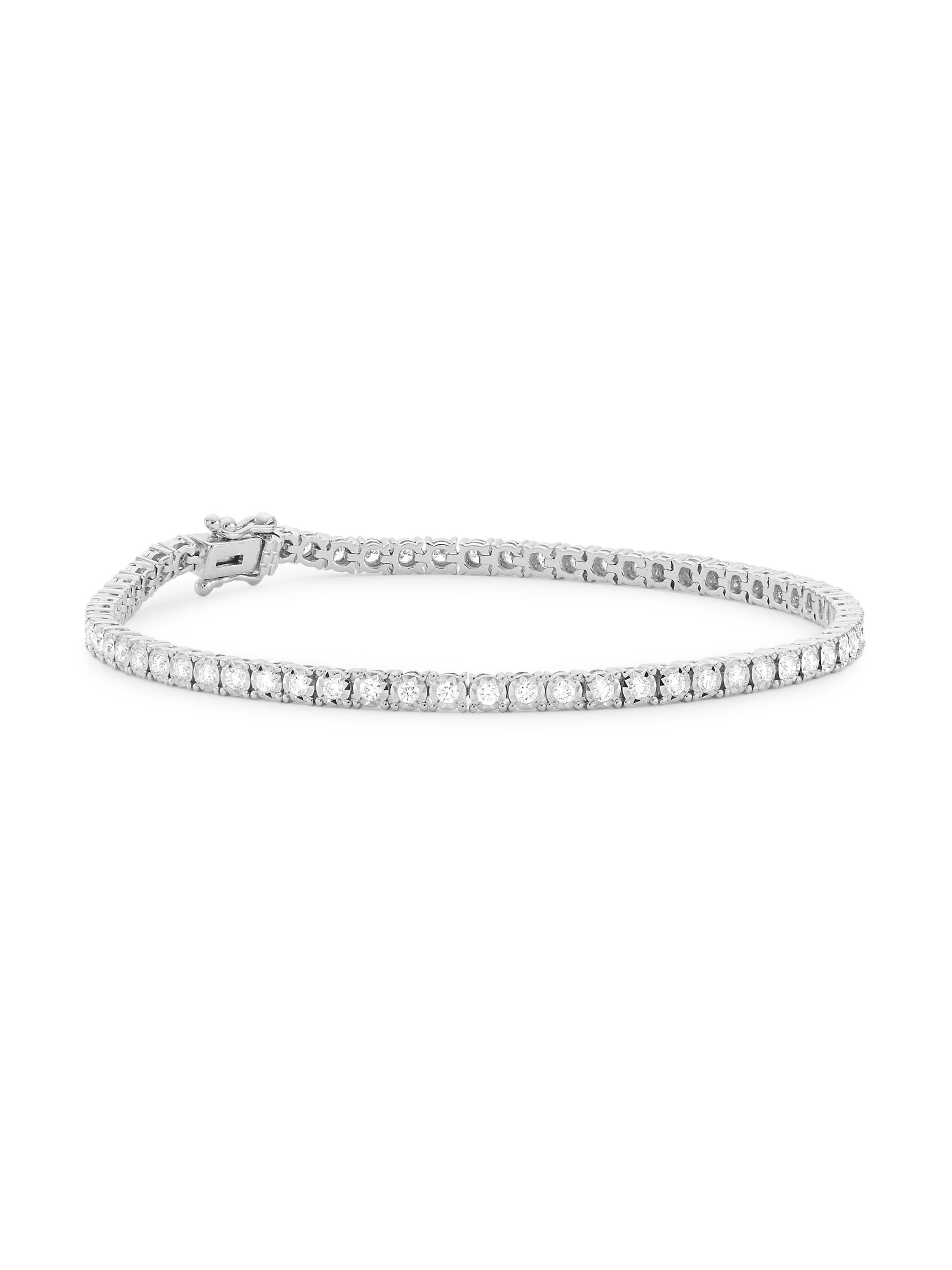 Saks Fifth Avenue Collection Women's 14K Gold & 1.00 TCW Diamond Tennis Bracelet - White Gold