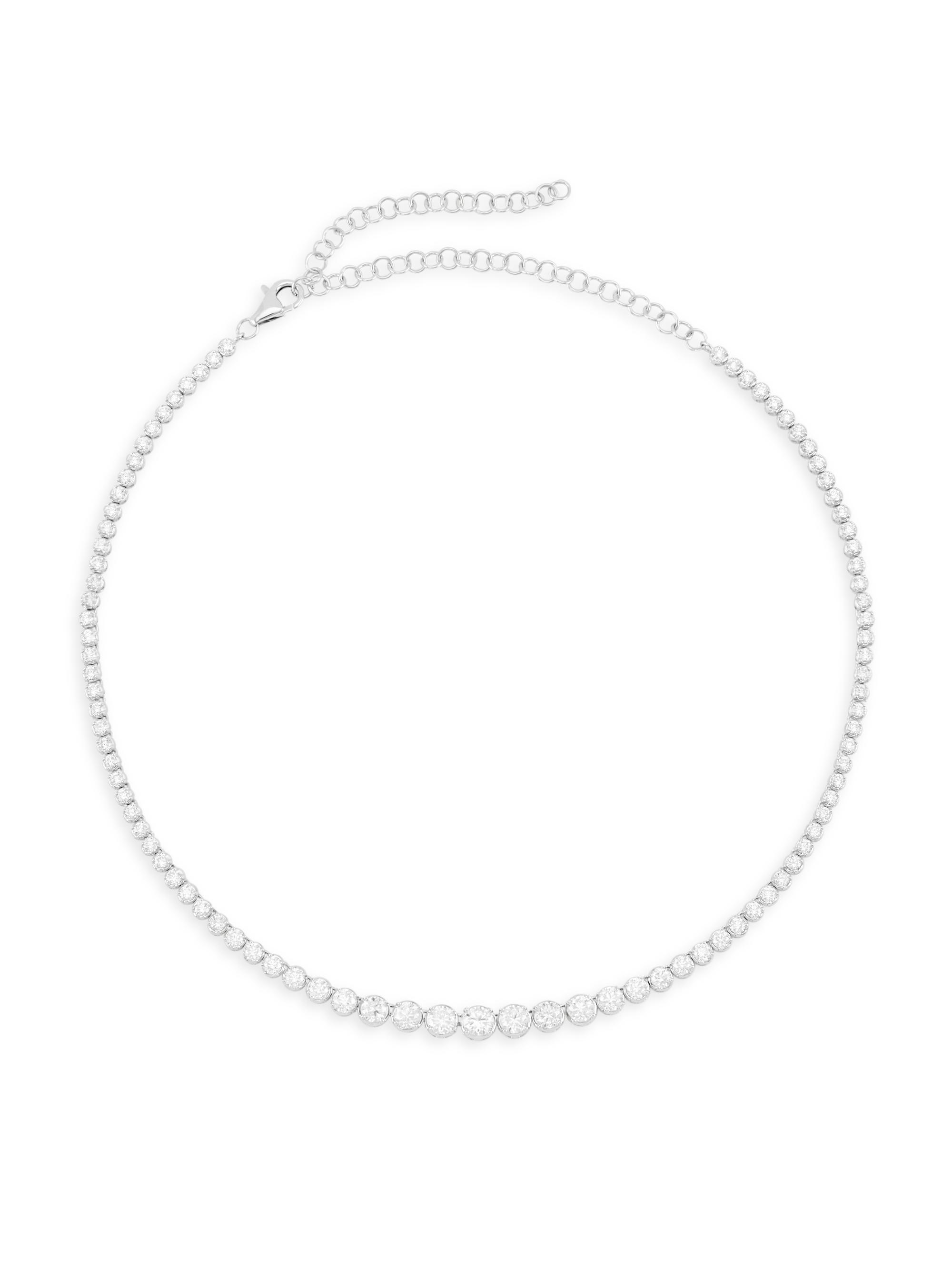 Saks Fifth Avenue Collection Women's 14K White Gold & 6.73 TCW Diamond Tennis Necklace - White Gold