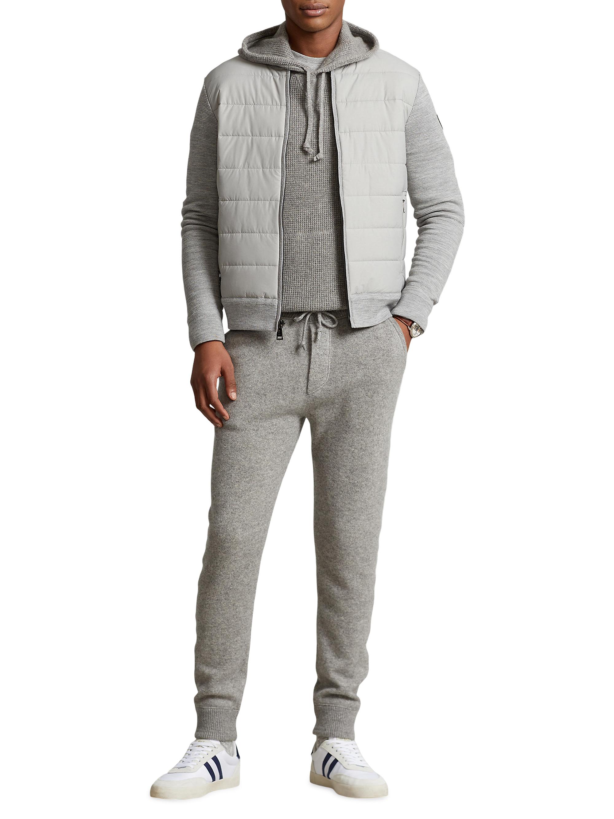 polo ralph lauren zip up wool puffer sweater