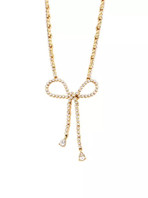 Loft Delicate Bow Necklace Goldtone Women's