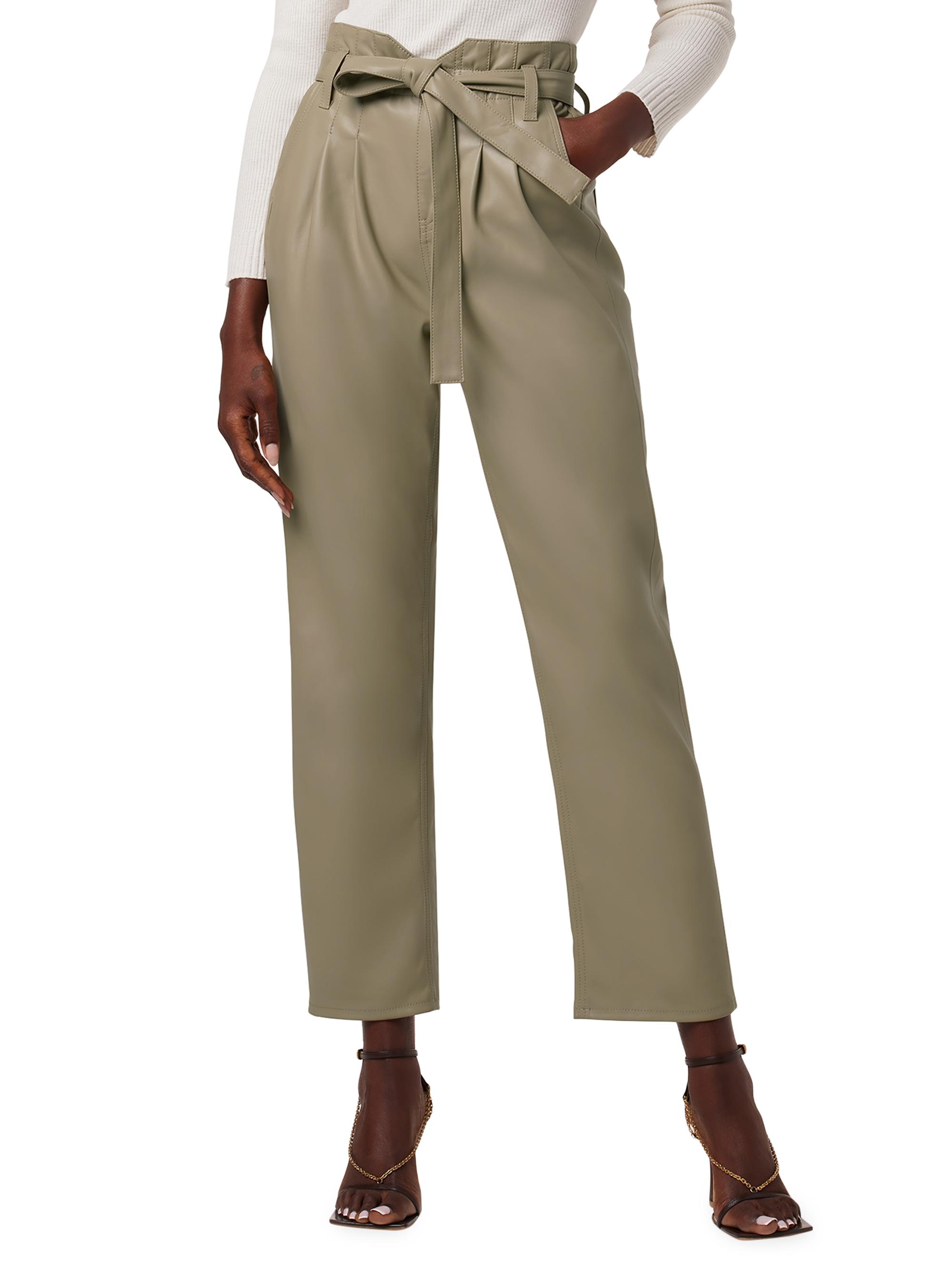 Hudson Jeans Women's Remi Faux Leather Paperbag Pants - Chinchilla