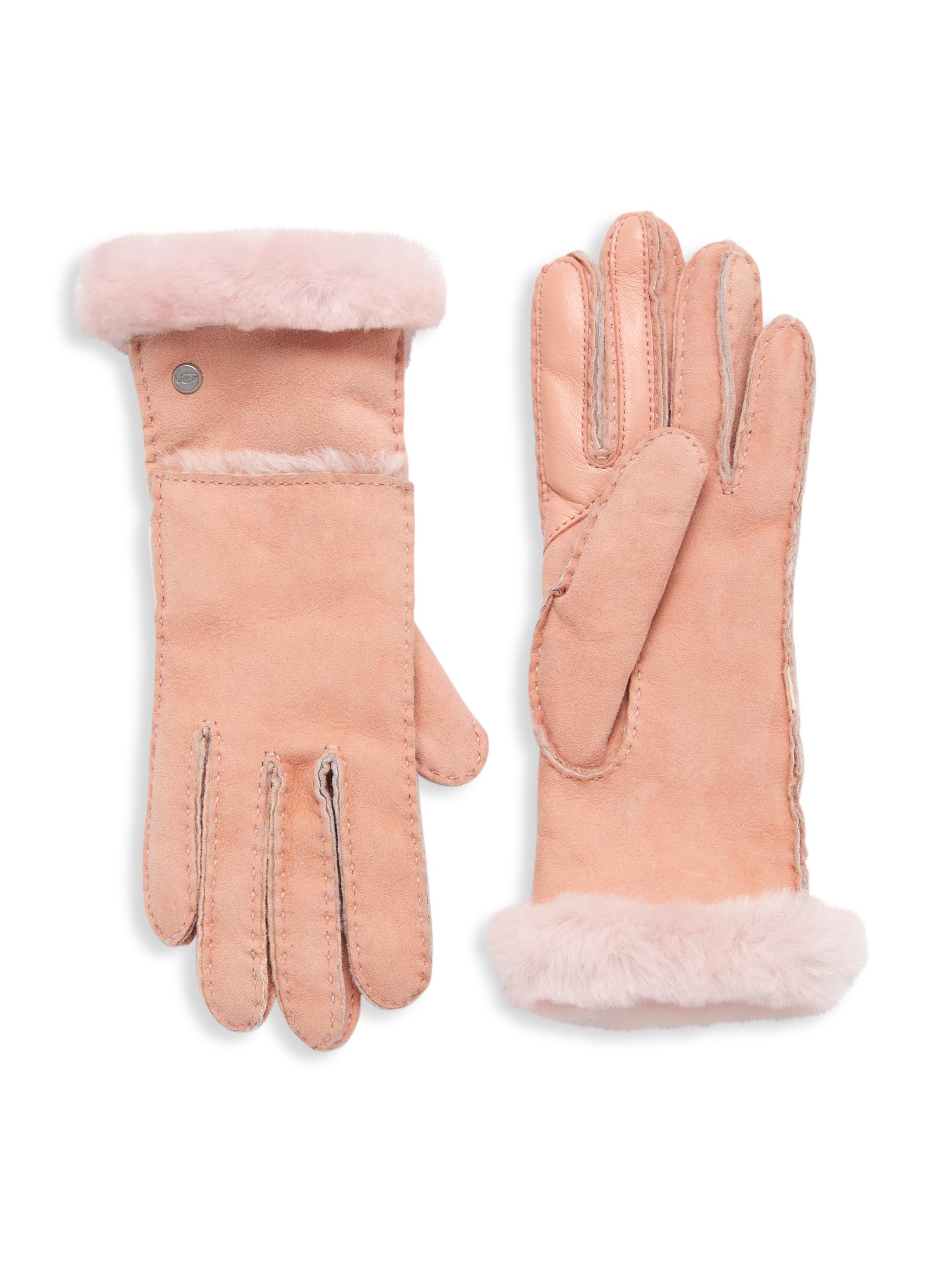 UGG Women's Sheepskin Seamed Gloves - Apple Blossom