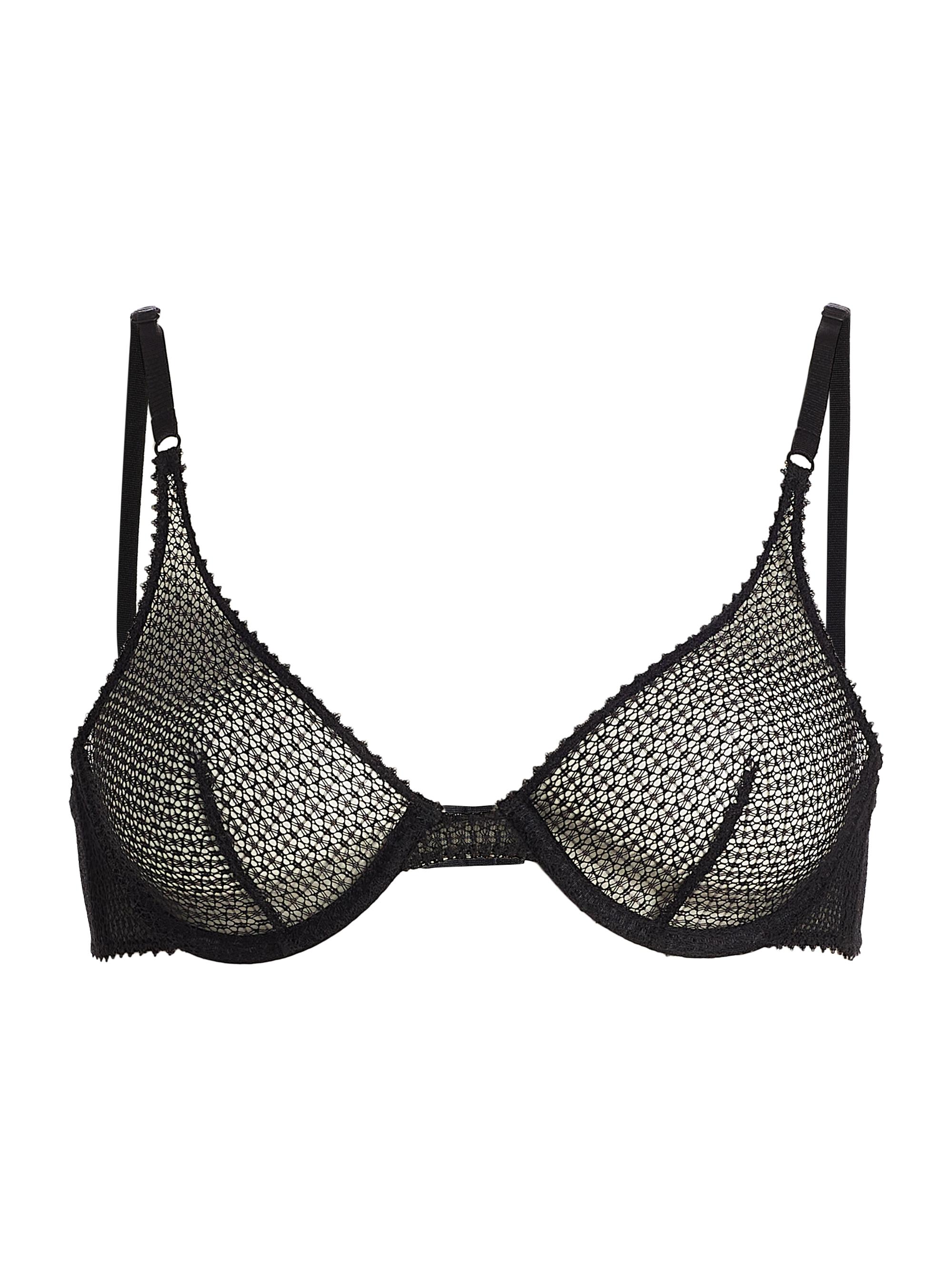 Kiki de Montparnasse Women's Crochet Lace Demi Bra - Black