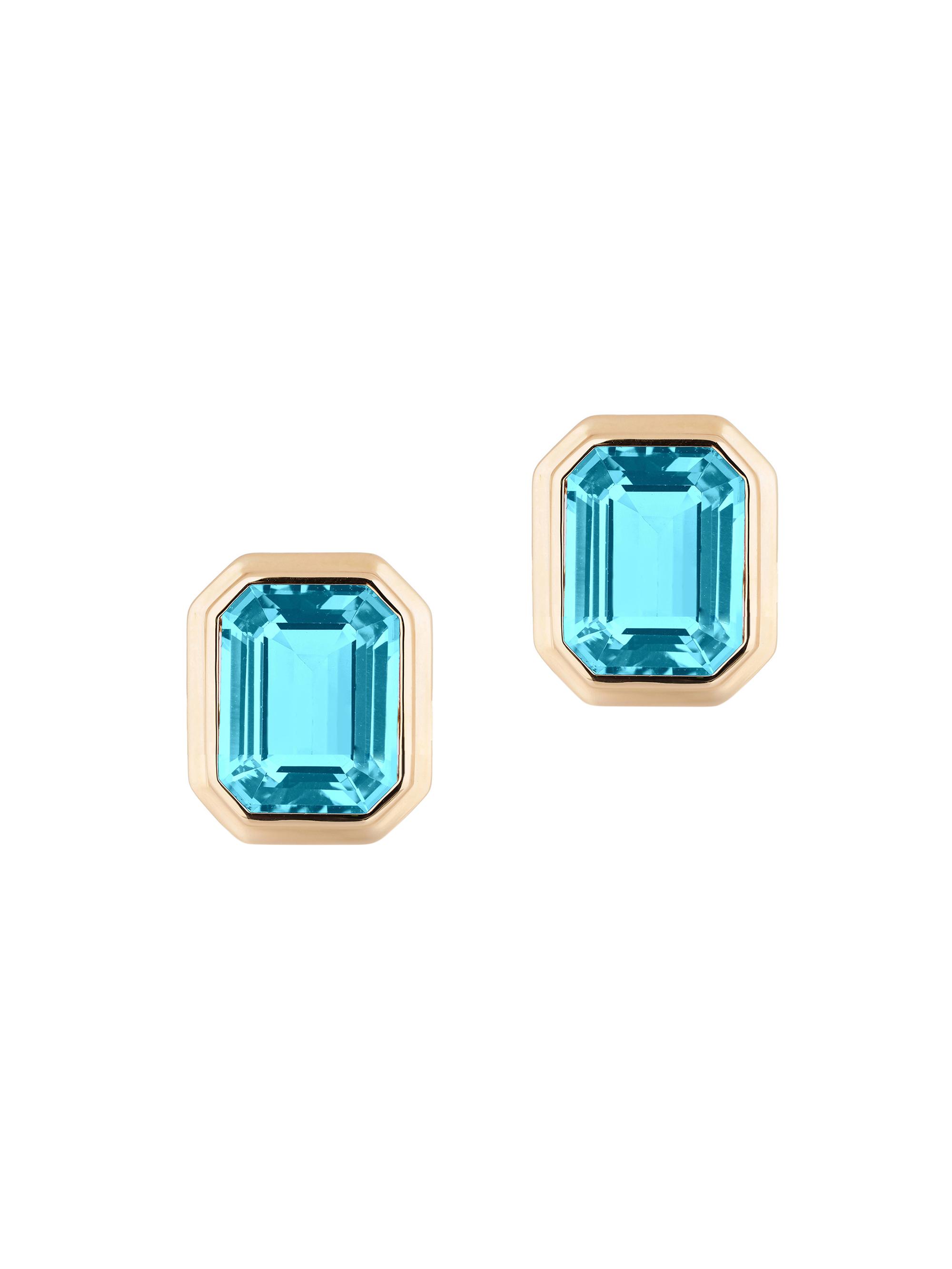 Goshwara Women's Manhattan 18K Gold & Blue Topaz Stud Earrings - Blue