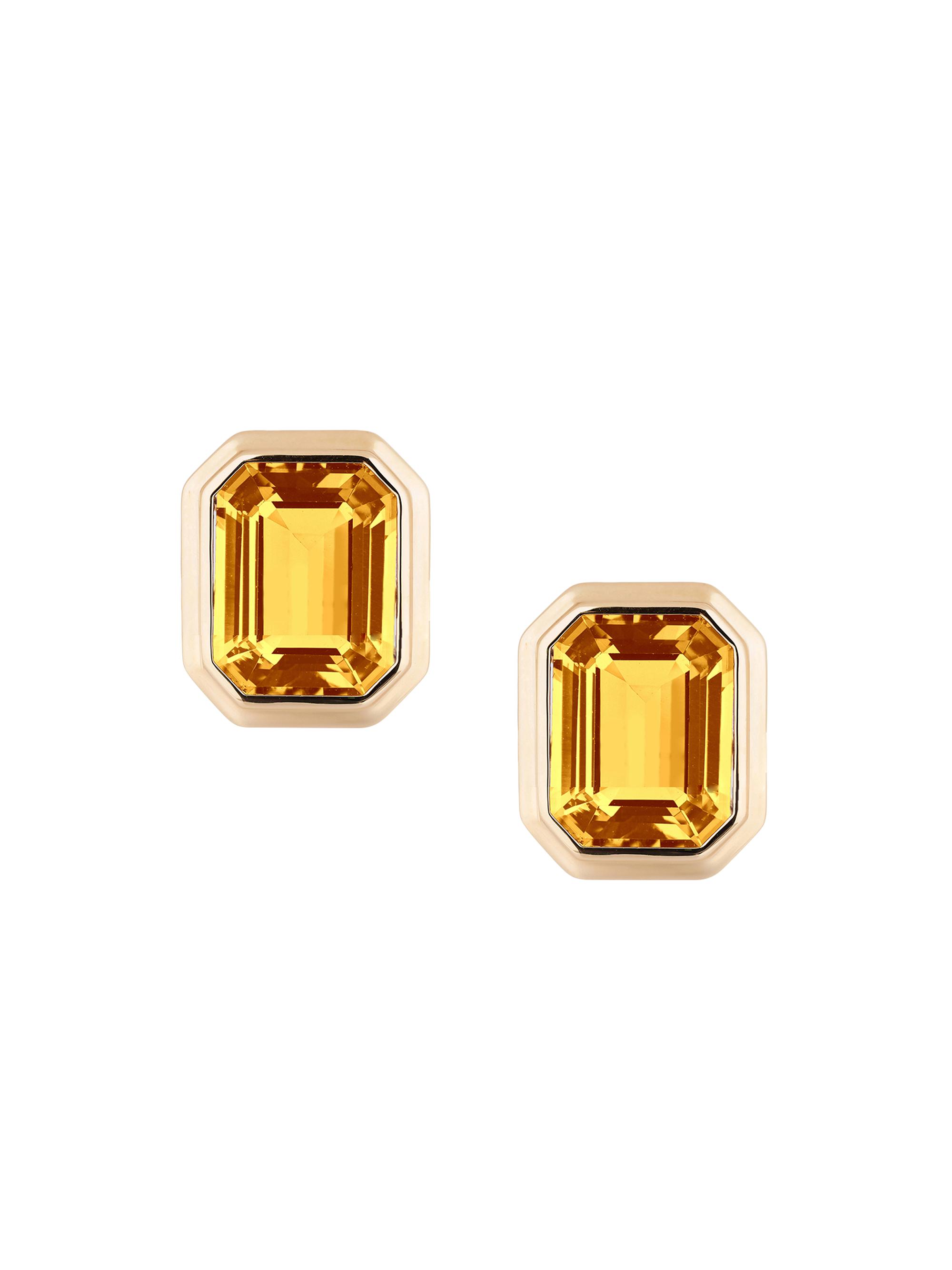 Goshwara Women's Manhattan 18K Gold & Citrine Stud Earrings - Yellow