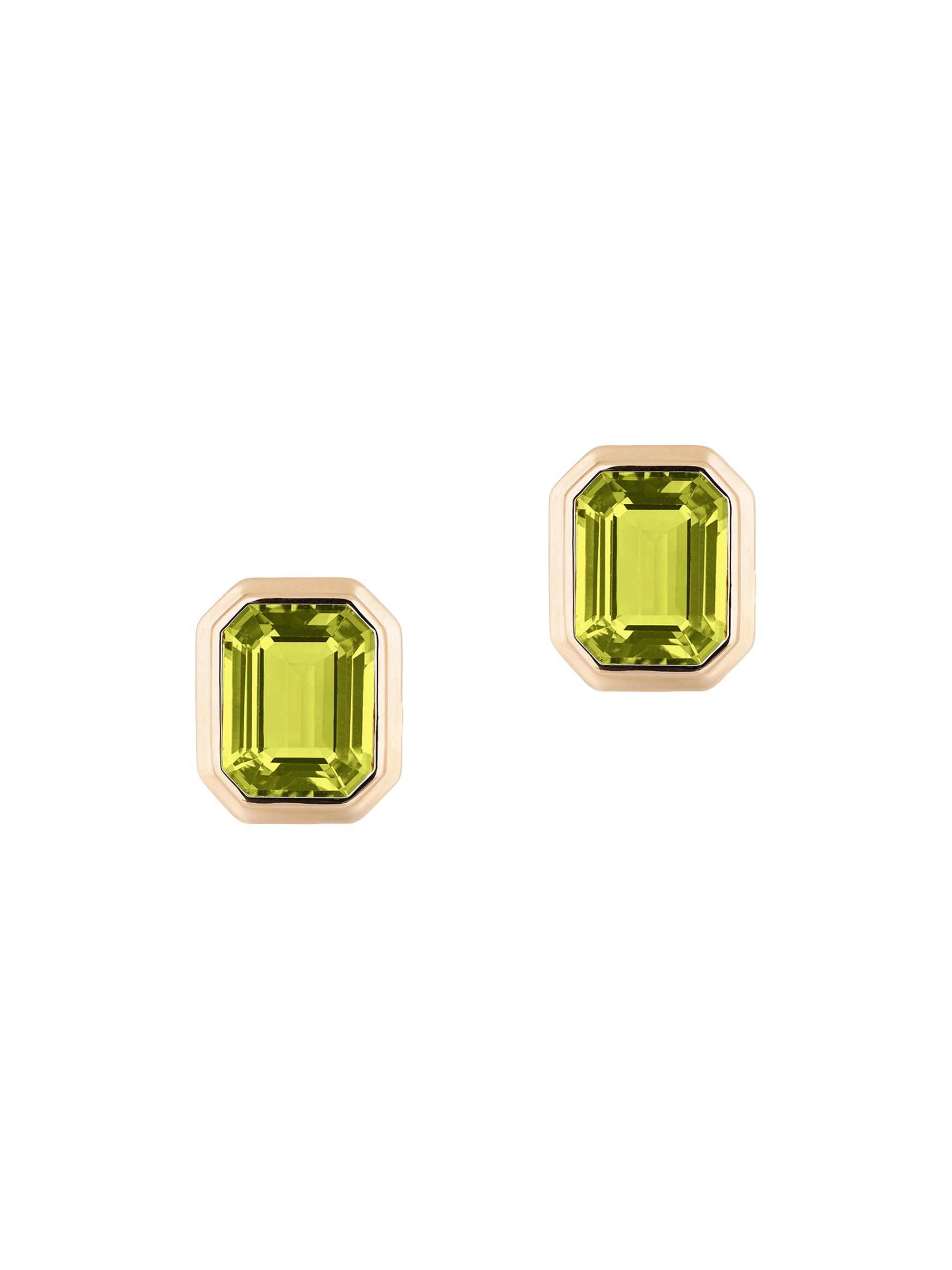 Goshwara Women's Manhattan 18K Yellow Gold & Peridot Stud Earrings - Green