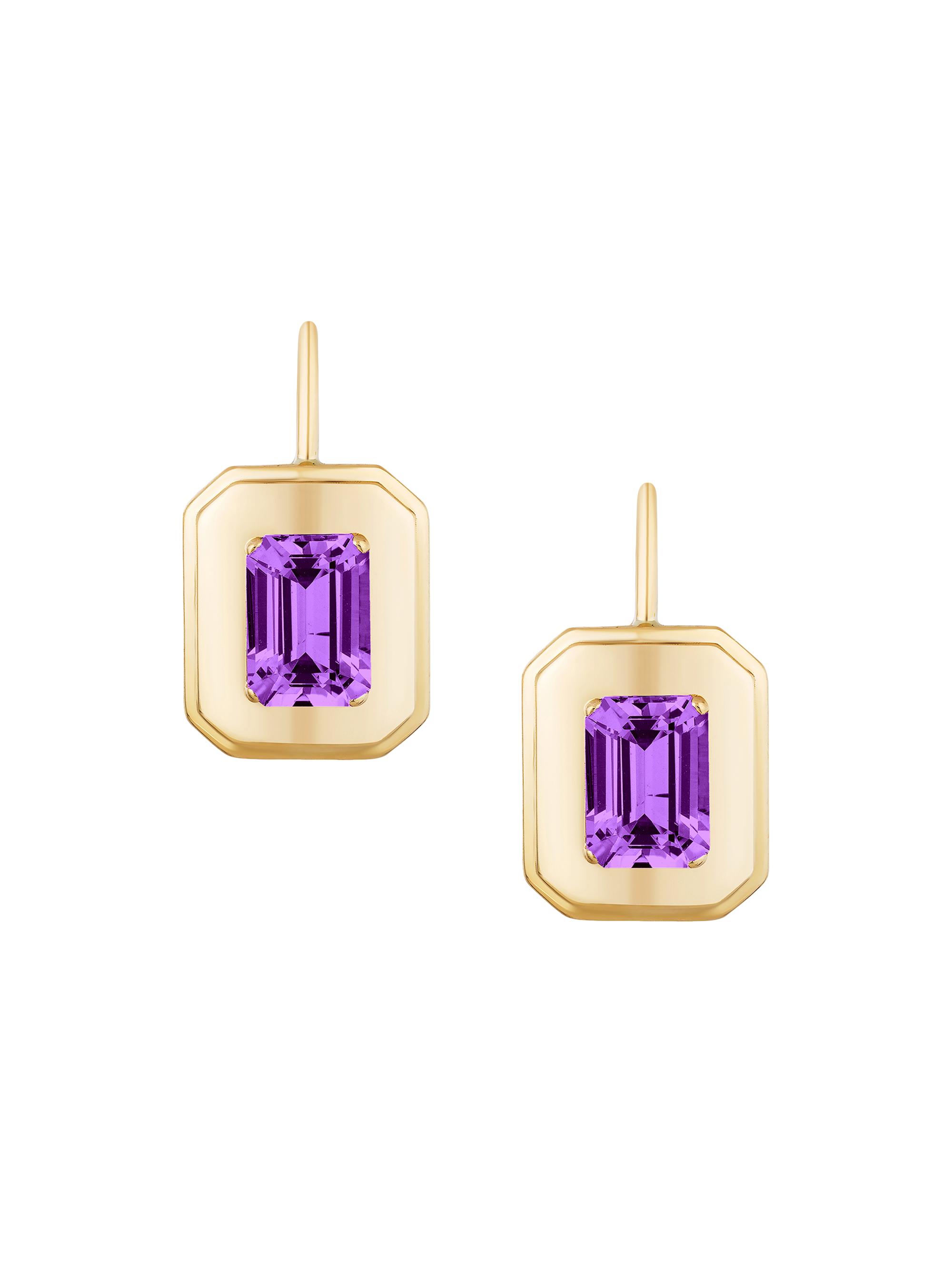 Goshwara Women's Queen 18K Yellow Gold & Amethyst Drop Earrings - Yellow Gold