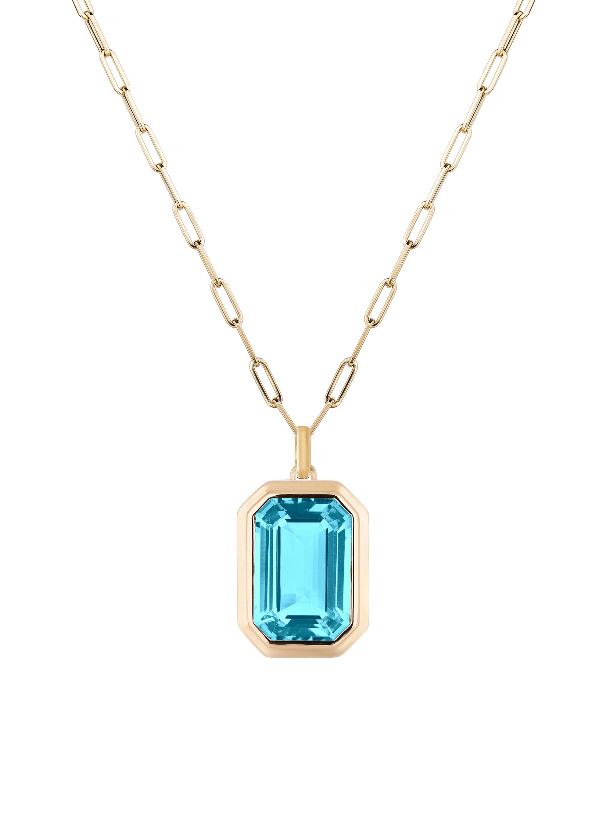 Goshwara Women's Manhattan 18K Yellow Gold & Blue Topaz Pendant Necklace - Blue