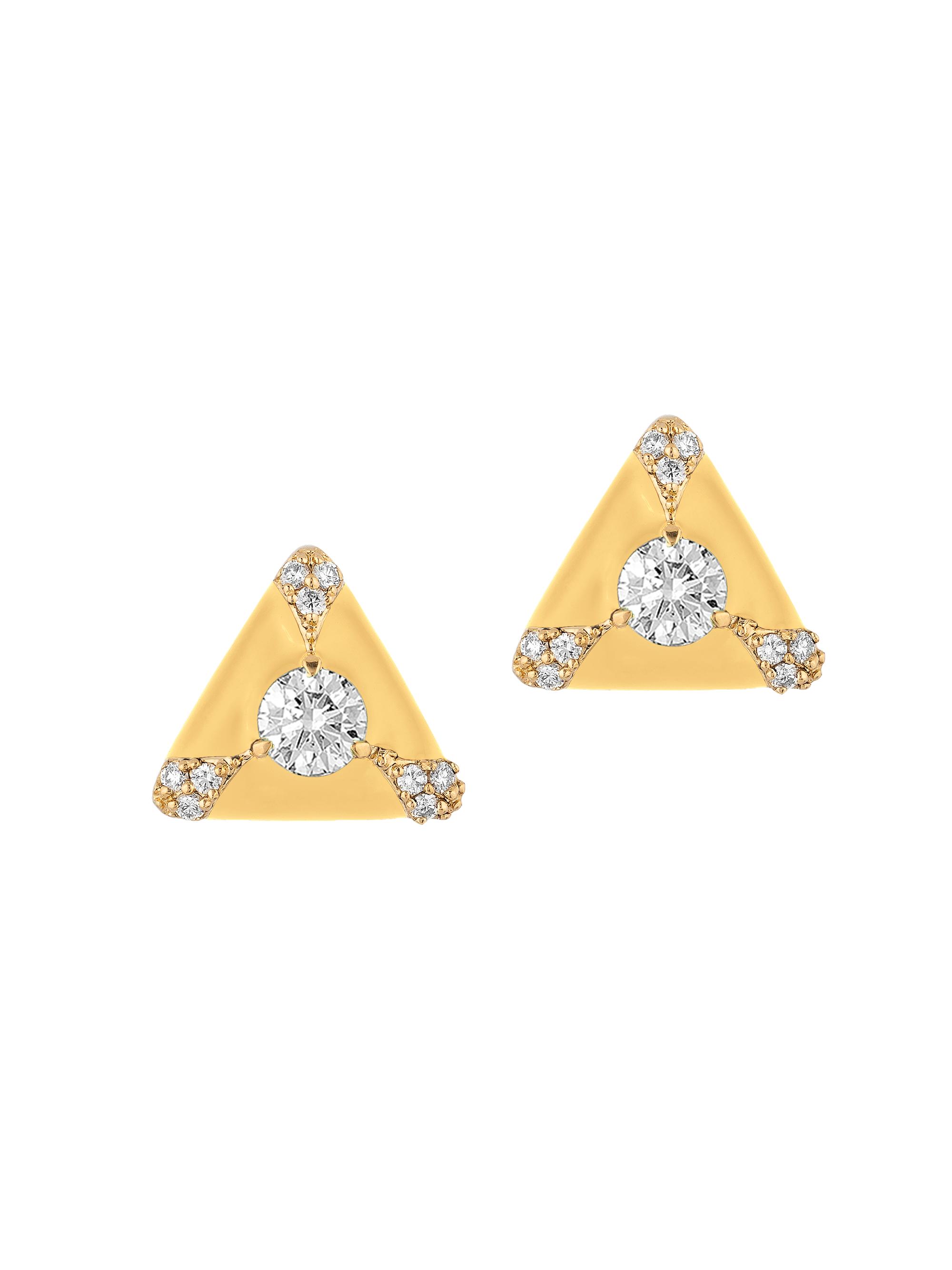 Goshwara Women's Queen 18K Yellow Gold & Diamond Triangular Stud Earrings - Yellow Gold