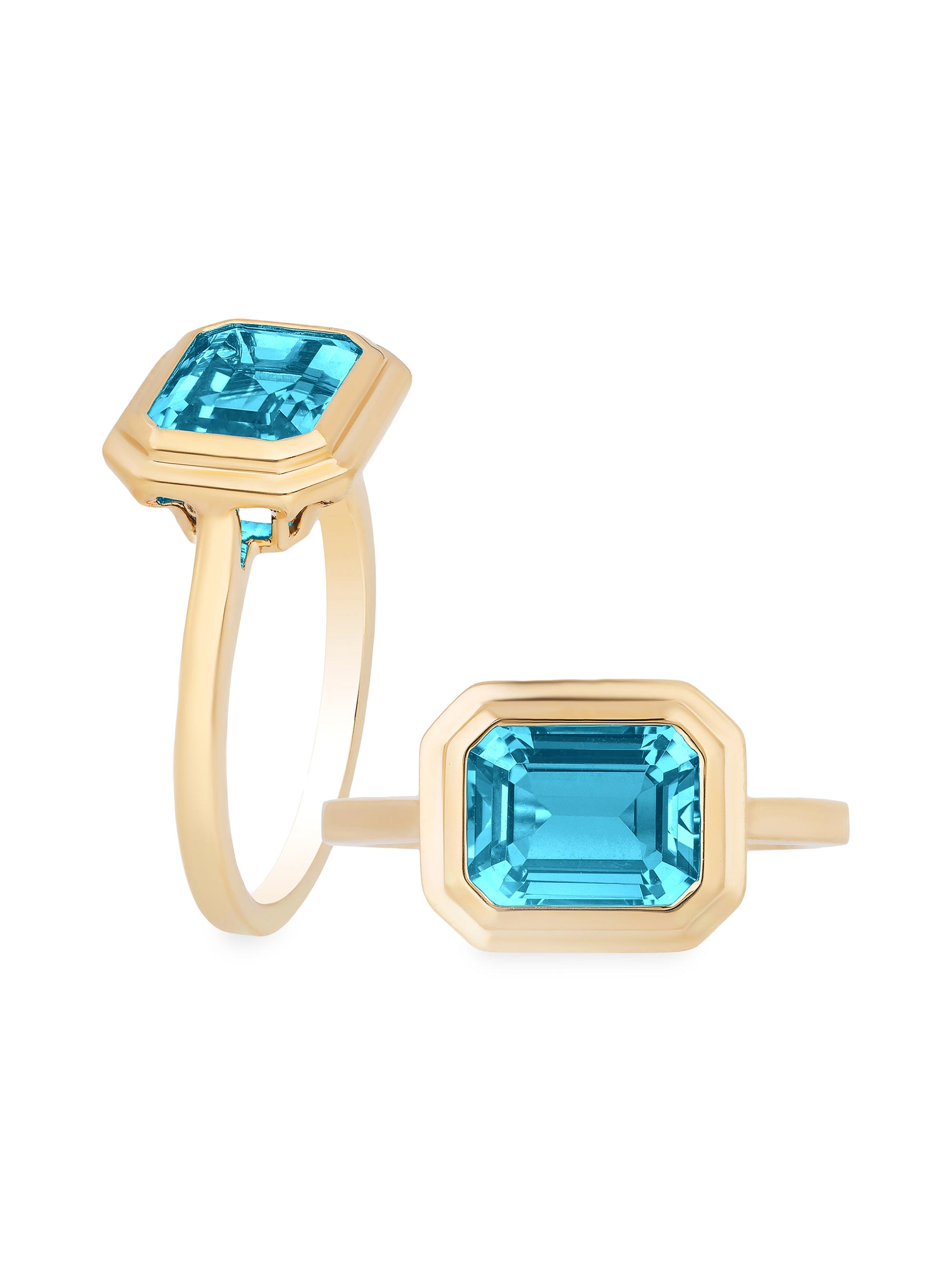 Goshwara Women's Manhattan 18K Yellow Gold & Blue Topaz Ring - Blue