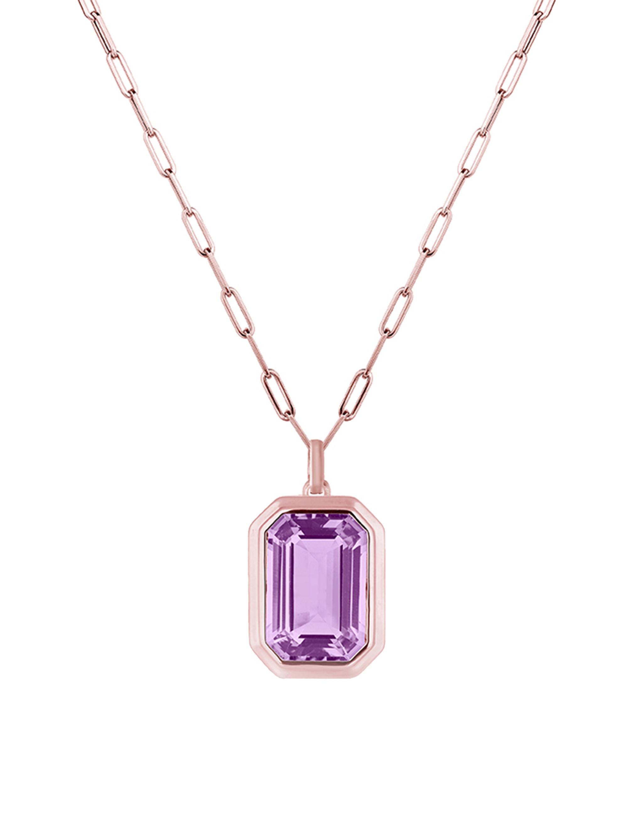 Goshwara Women's Manhattan 18K Rose Gold & Lavender Amethyst Pendant Necklace - Rose Gold