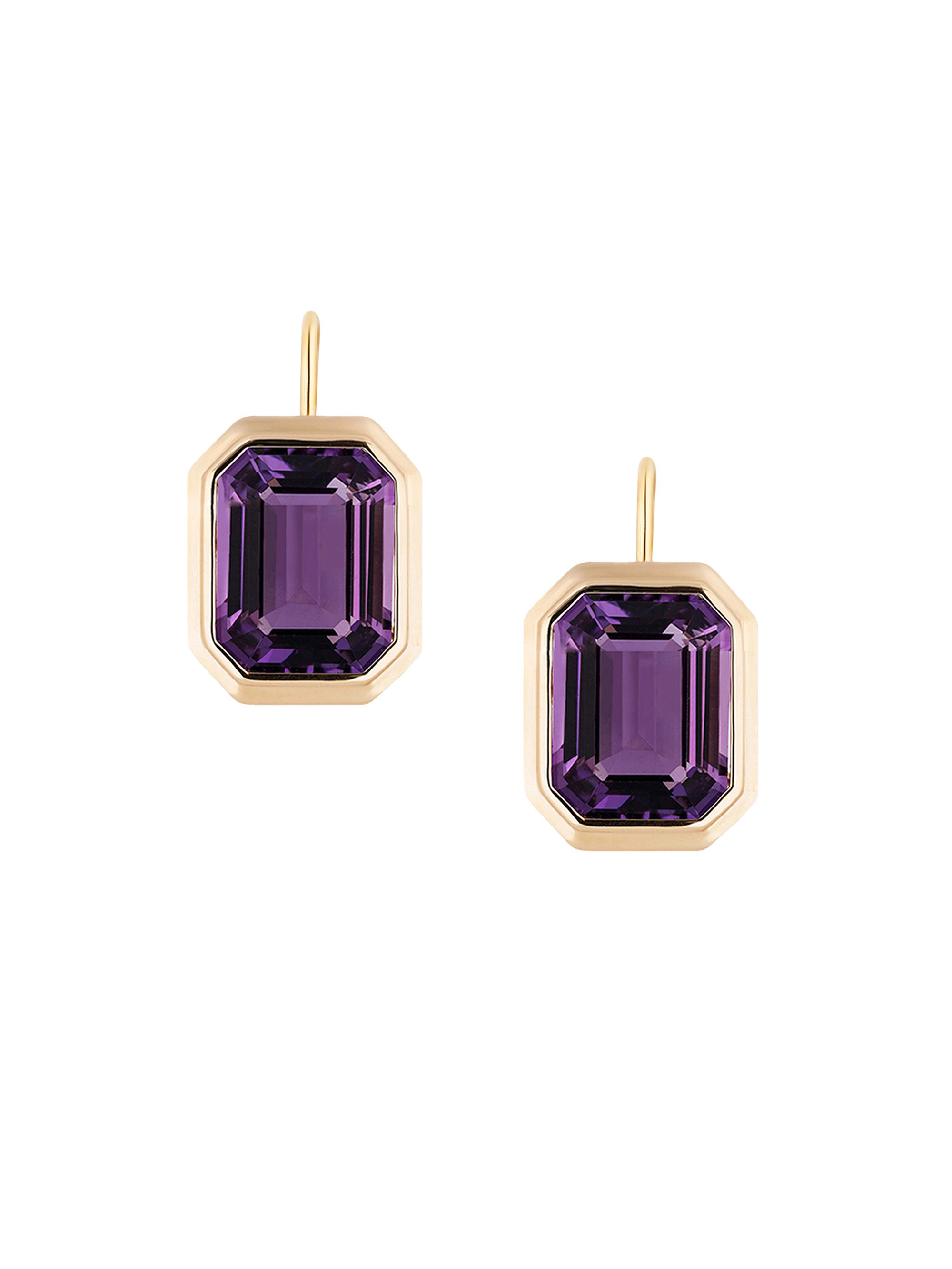 Goshwara Women's Manhattan 18K Gold & Amethyst Drop Earrings - Purple