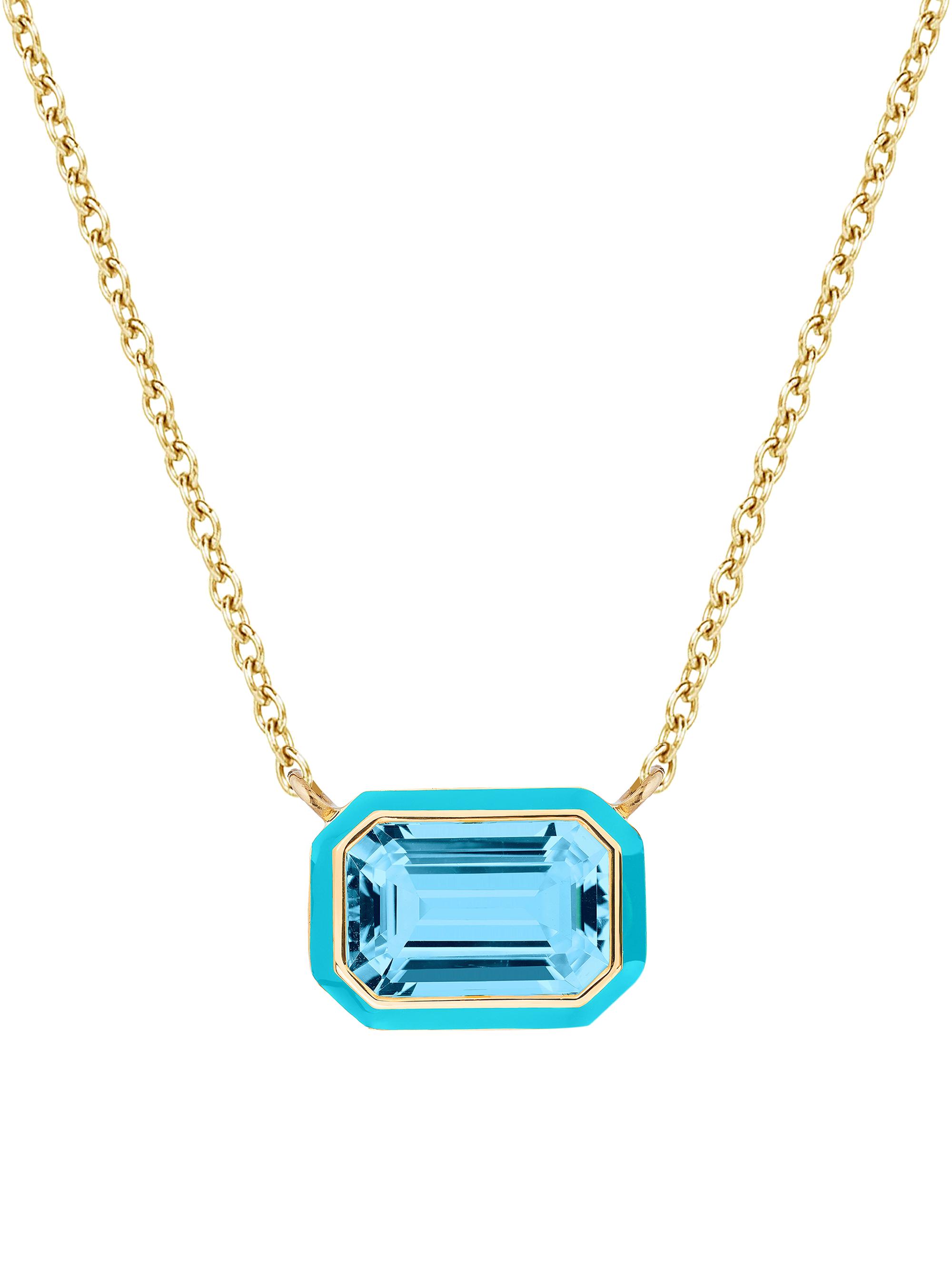 Goshwara Women's Queen 18K Yellow Gold, Blue Topaz, & Enamel Pendant Necklace - Blue