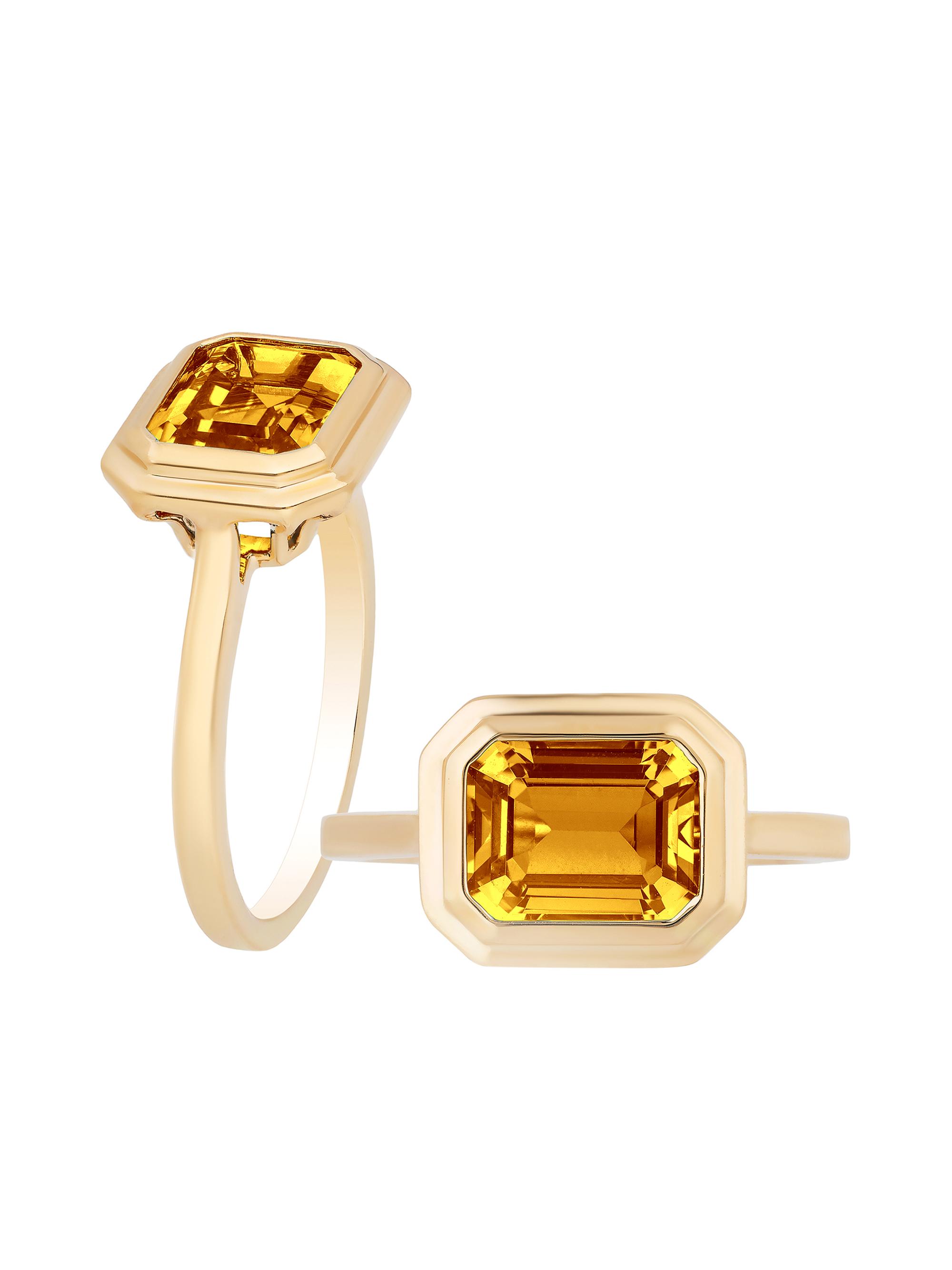 Goshwara Women's Manhattan 18K Yellow Gold & Citrine Ring - Orange