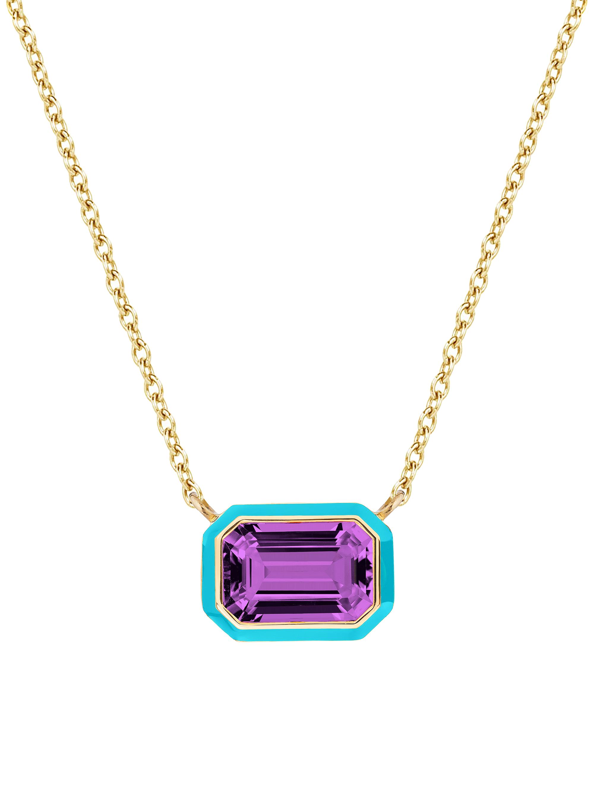 Goshwara Women's Queen 18K Yellow Gold, Amethyst, & Enamel Pendant Necklace - Purple