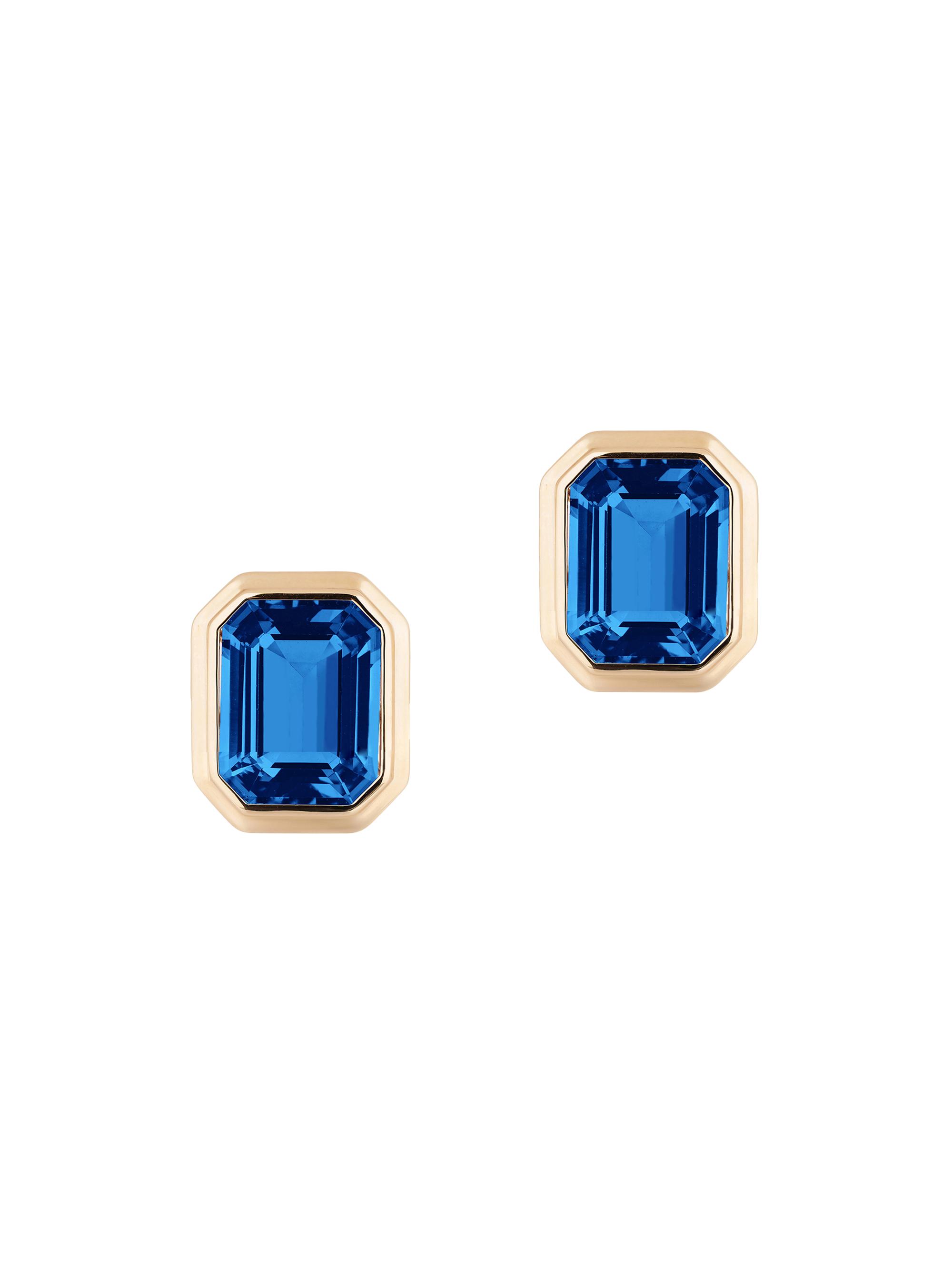 Goshwara Women's Manhattan 18K Gold & Blue Topaz Stud Earrings - Blue
