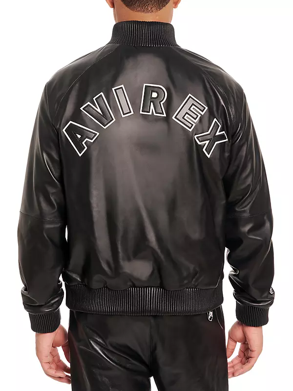 Shop Avirex Leather Logo Track Jacket | Saks Fifth Avenue
