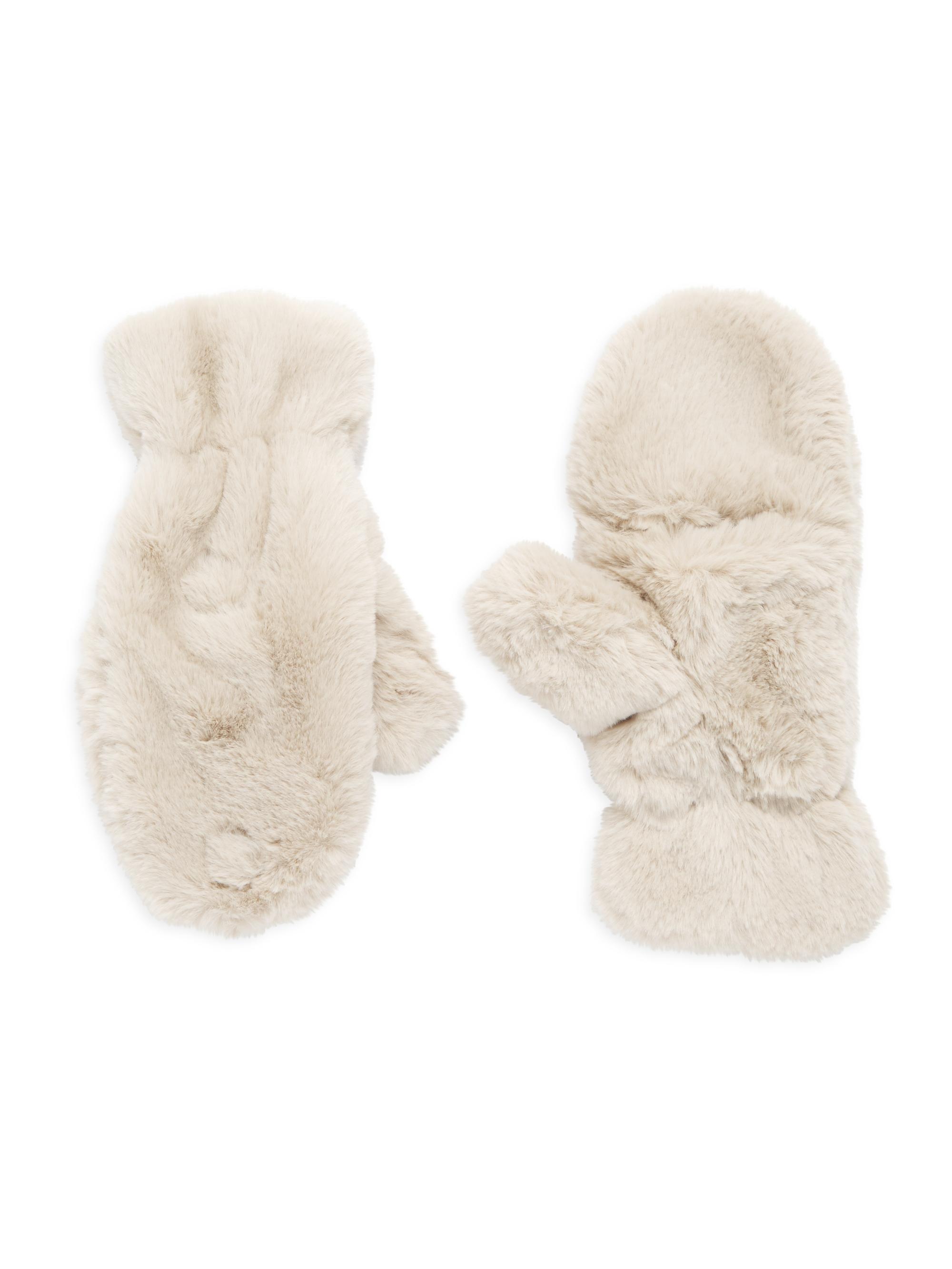 Apparis Women's Coco Faux Fur Flip-Top Mittens - Latte
