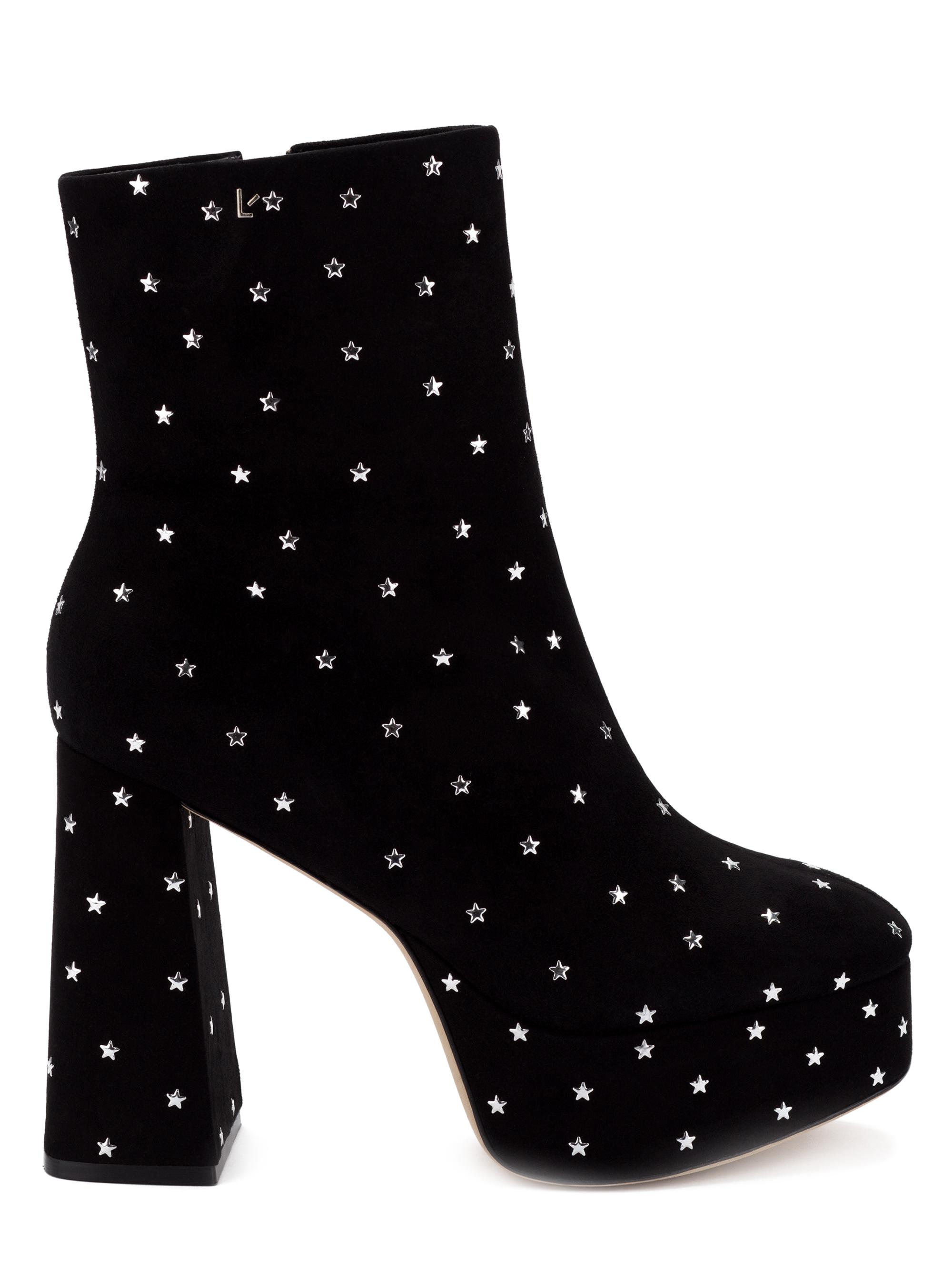 Larroudé Women's Dolly Star-Embellished Suede Platform Boots - Black