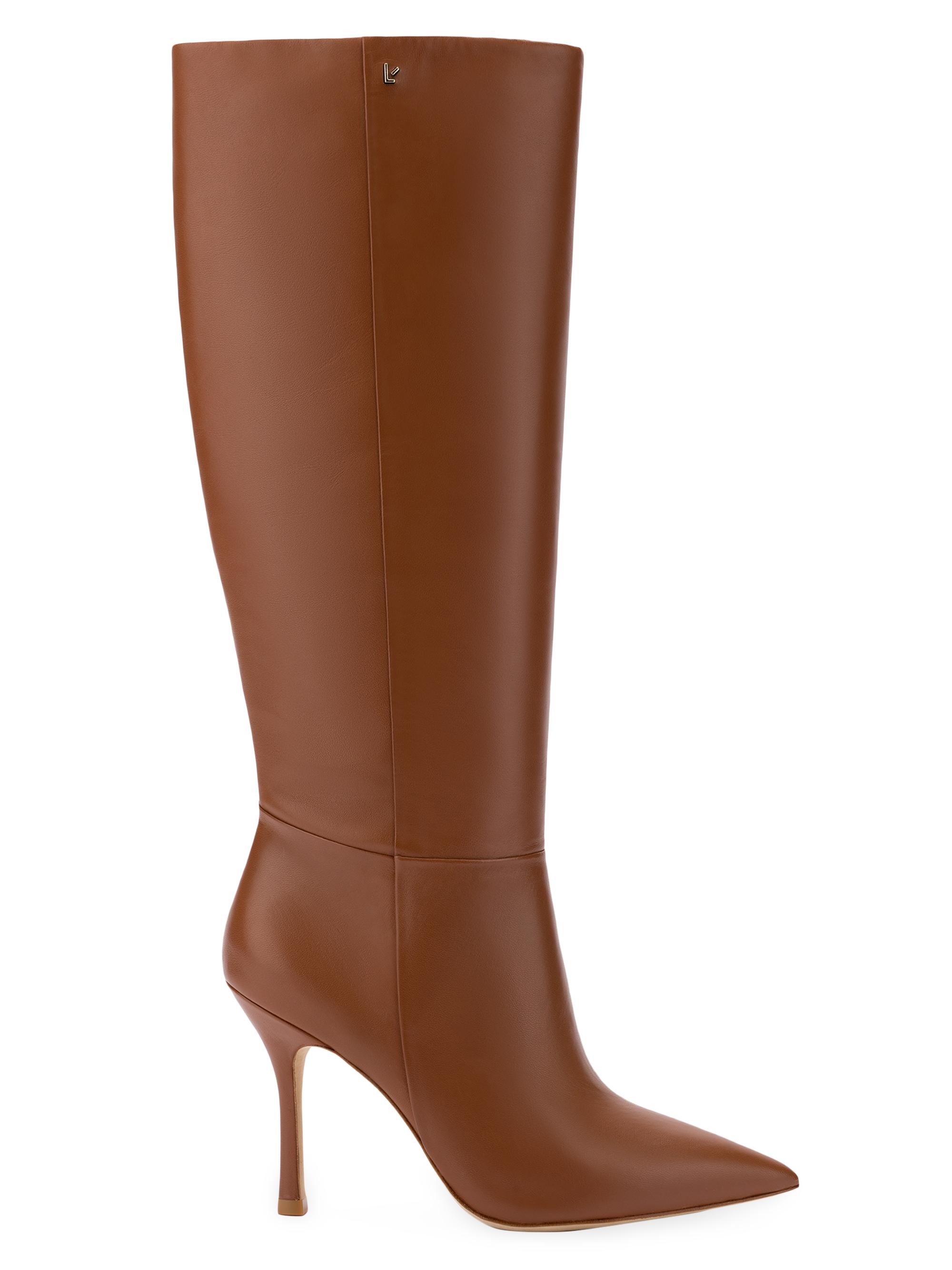 Larroudé Women's Kate Leather Tall Boots - Caramel