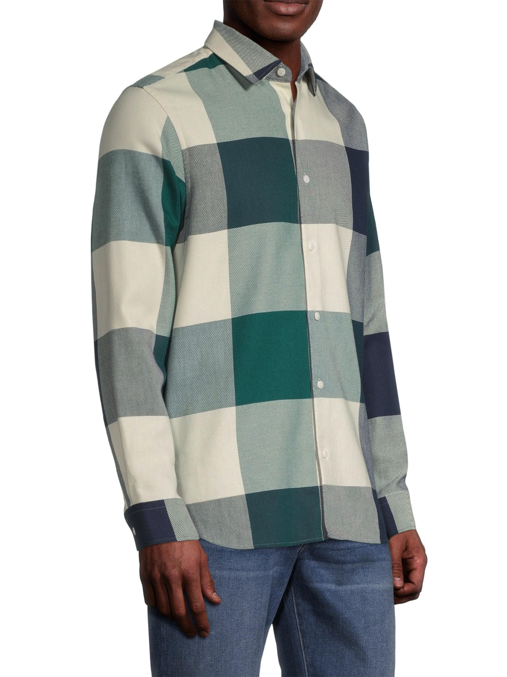 notley long sleeve large scale check shirt