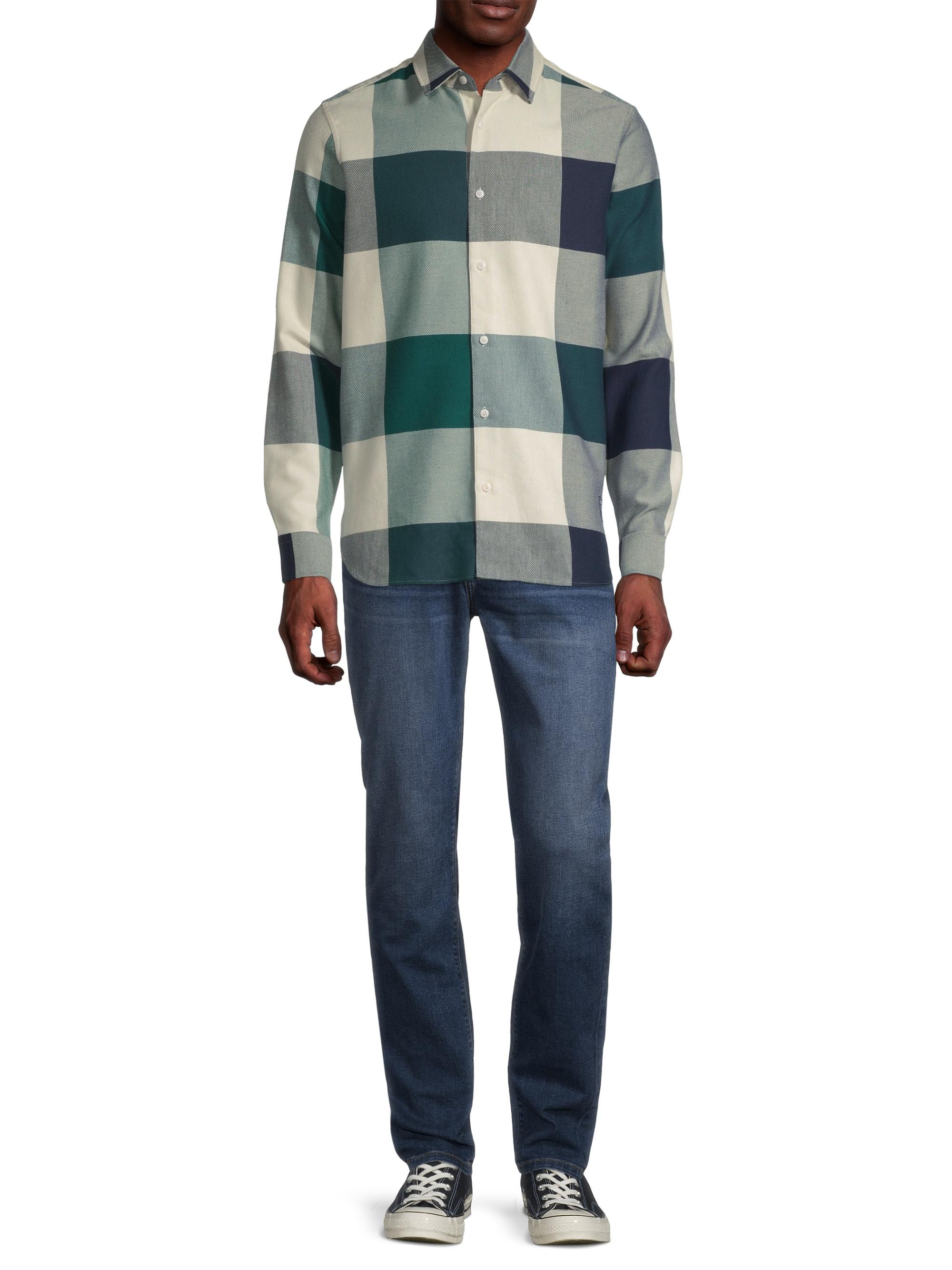 notley long sleeve large scale check shirt