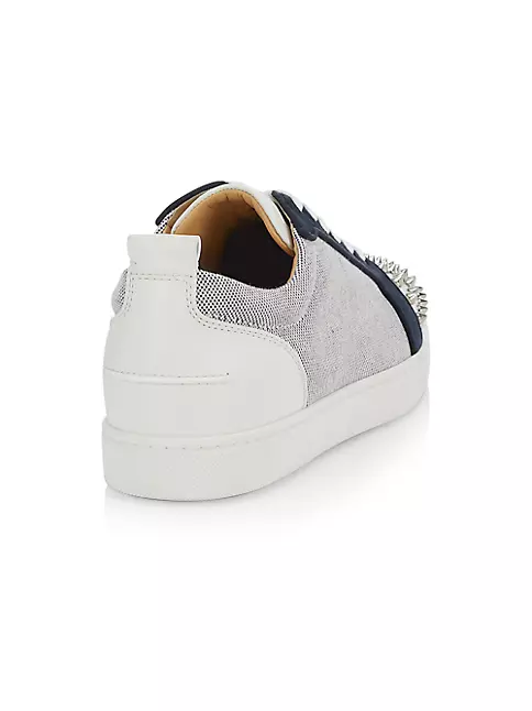 Christian Louboutin Men's Louis Junior Orlato Spike Sneakers - Version Navy - Size 9.5