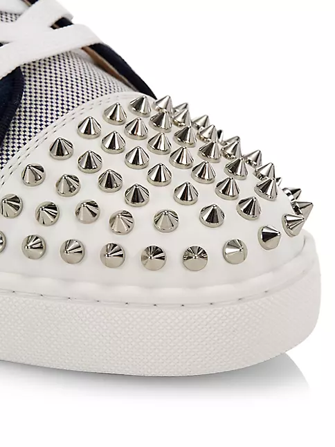 Christian Louboutin Junior Spikes Suede Black Sneakers 45.5 12.5